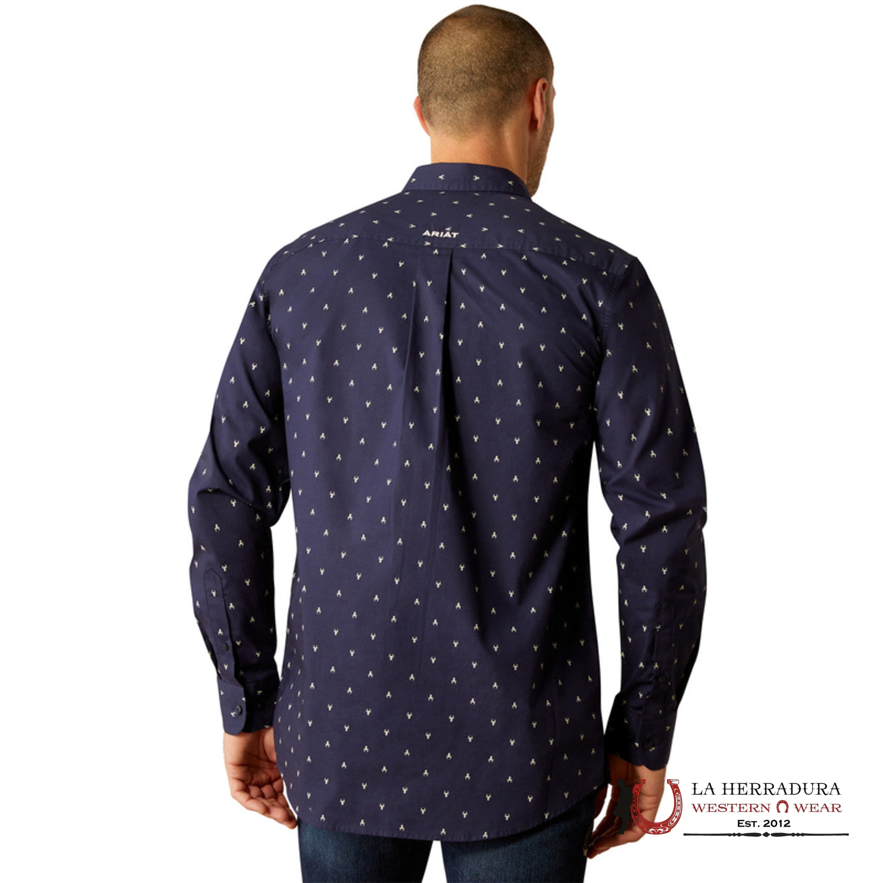 ARIAT TEAM Cordell FTD Long Sleeve Navy Shirt - 4804 ROPA HOMBRES