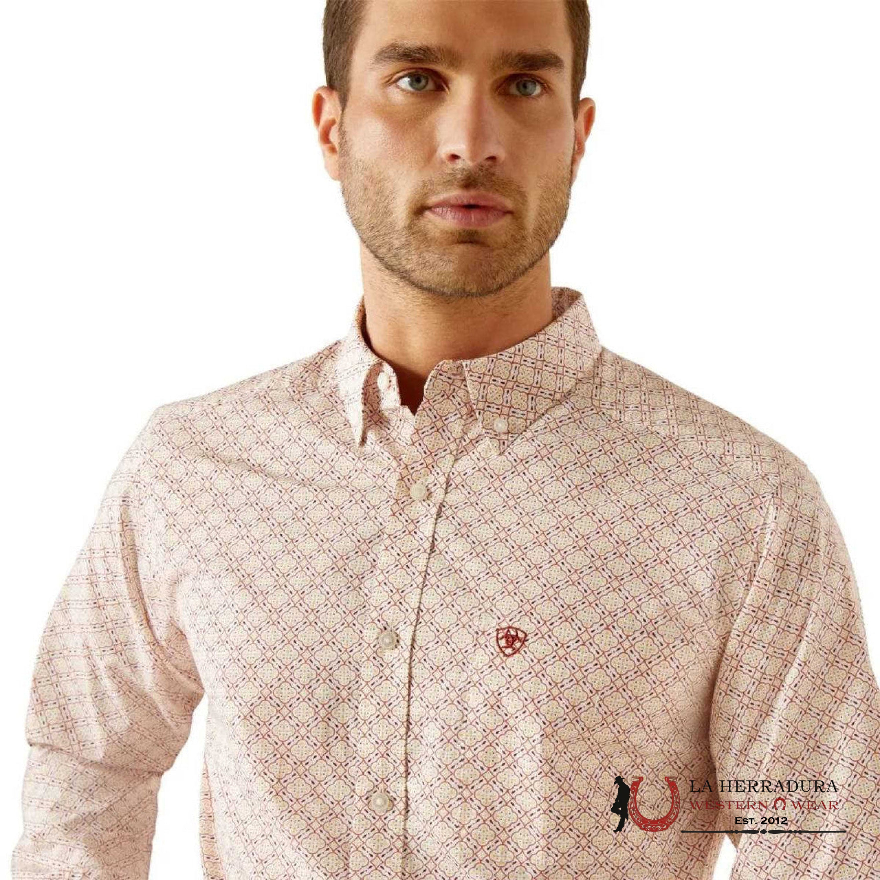 ARIAT TEAM Cross FTD Long Sleeve Red Shirt - 4802 ROPA HOMBRES