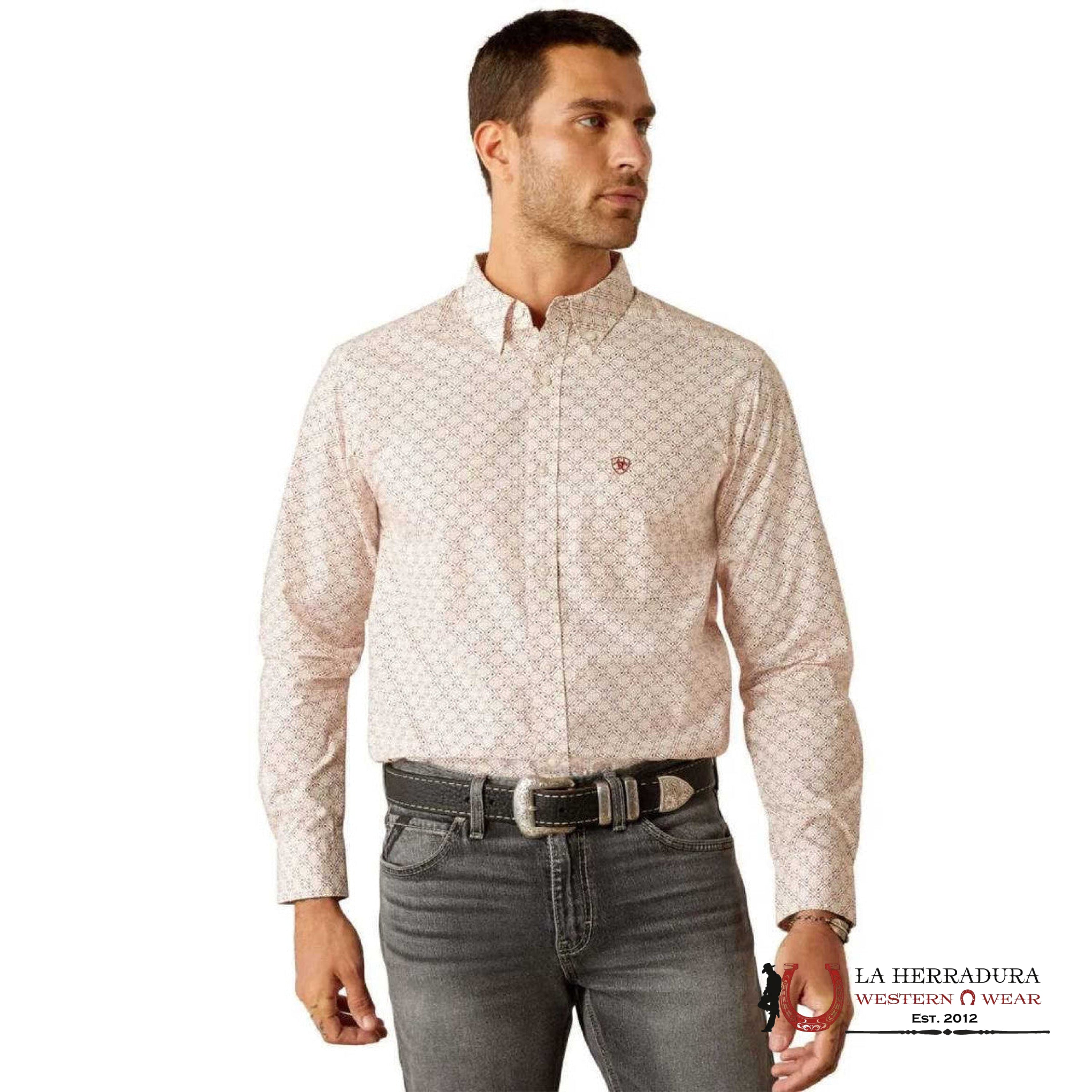 ARIAT TEAM Cross FTD Long Sleeve Red Shirt - 4802 ROPA HOMBRES