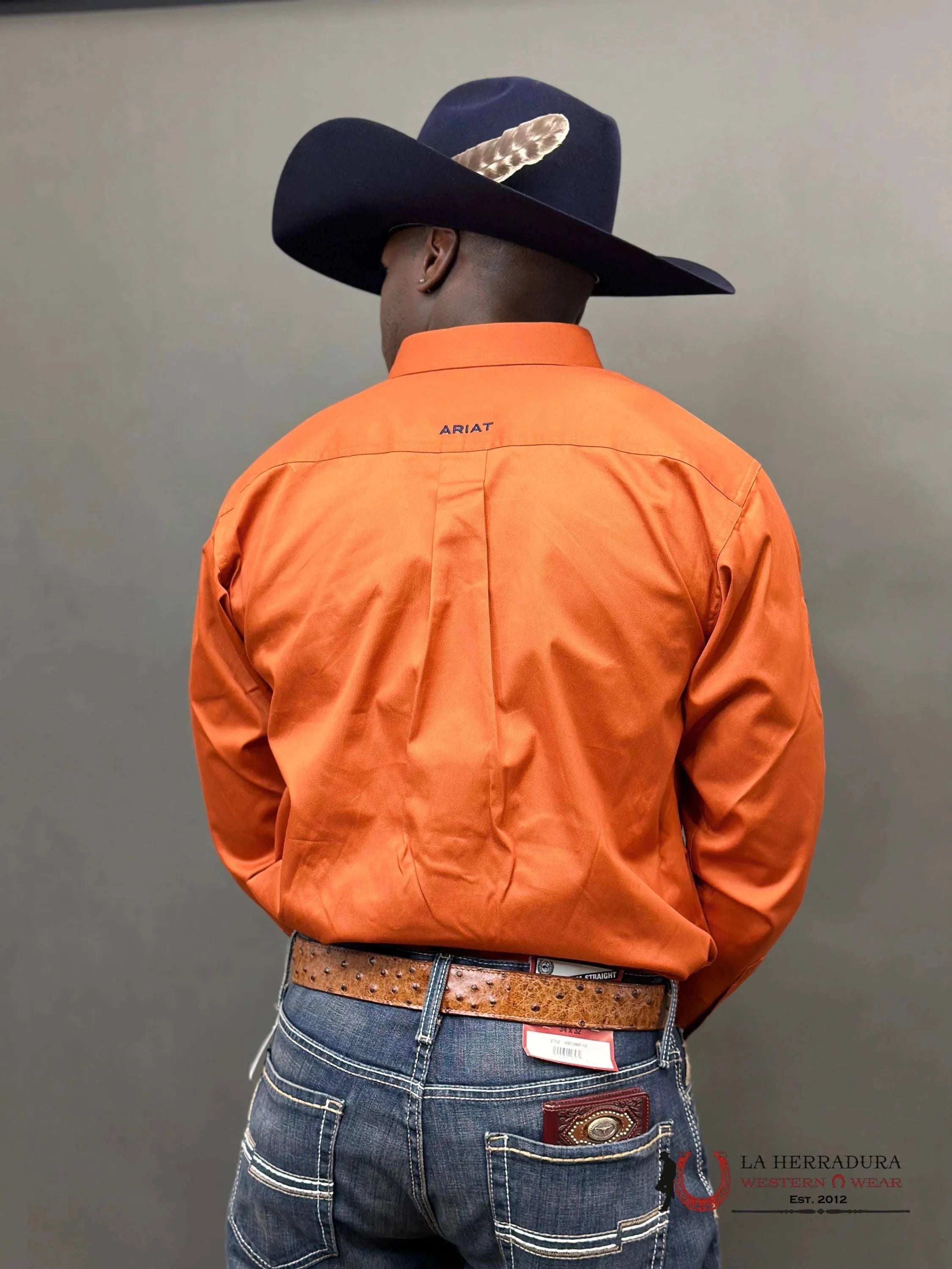 Ariat Team Logo Twill Classic Long Sleeve Rust Shirt Ropa Hombres