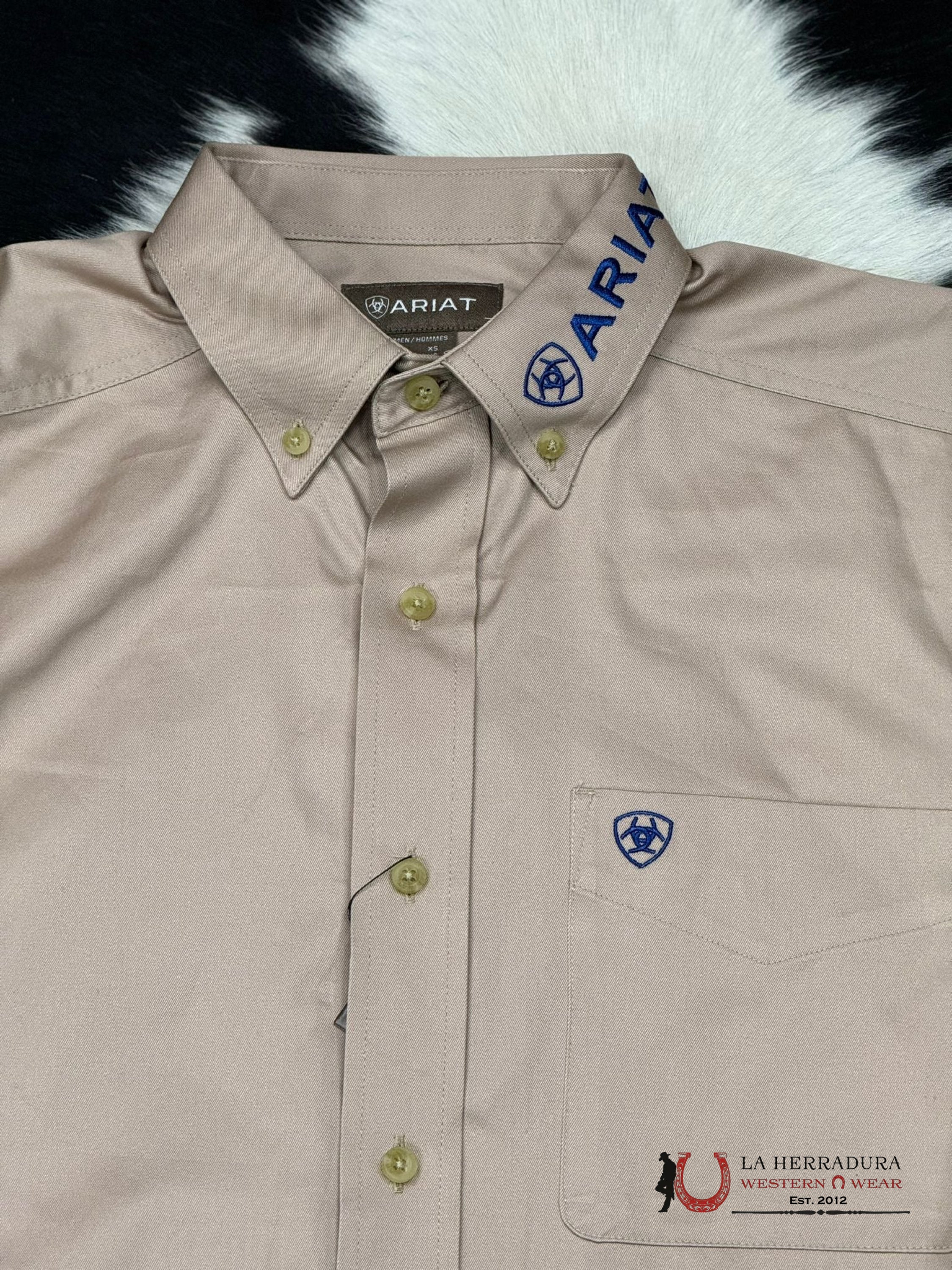 Ariat Team Logo Twill Khaki Long Sleeve Shirt Ropa Hombres