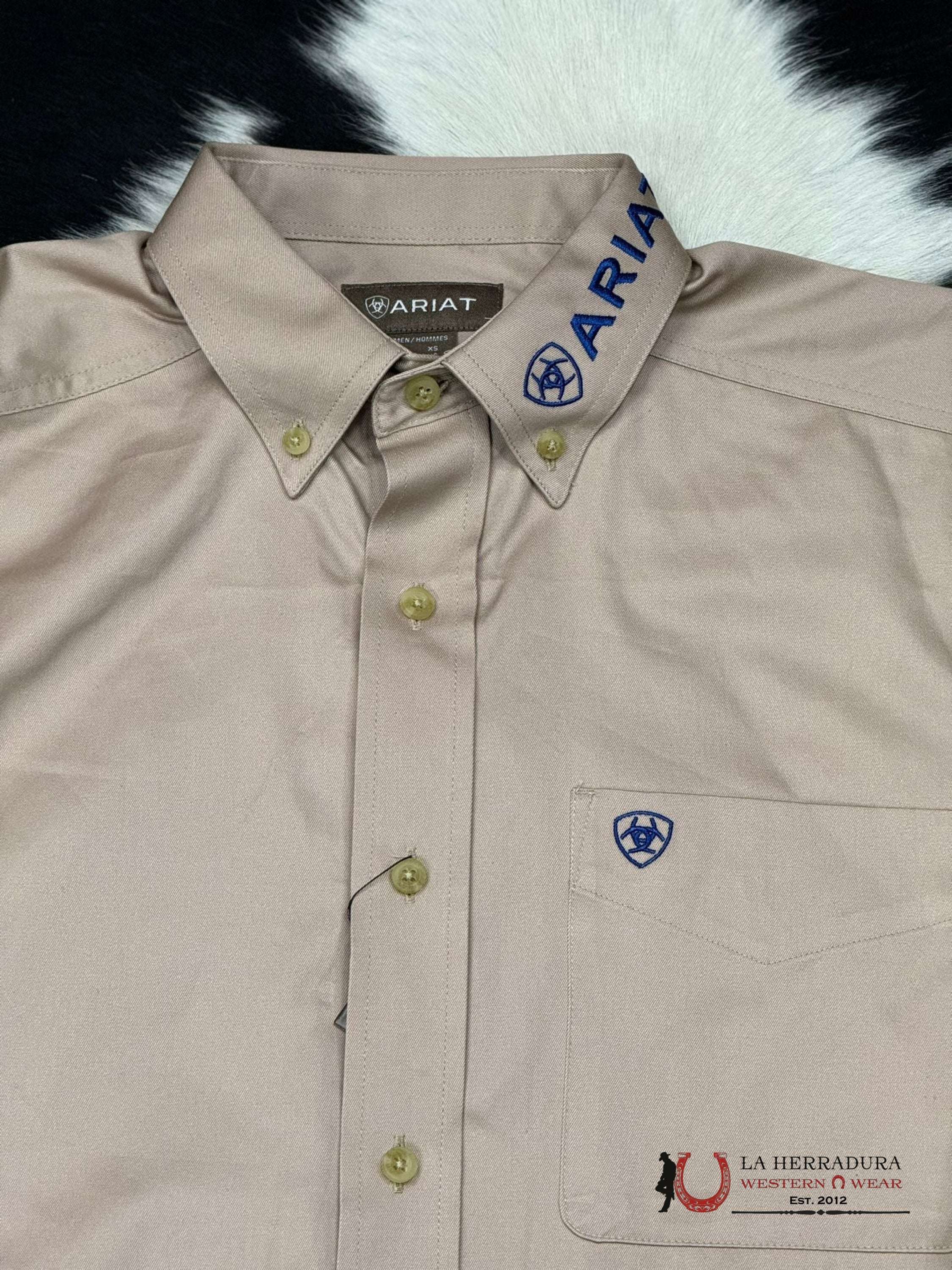 Ariat Team Logo Twill Khaki Long Sleeve Shirt Ropa Hombres