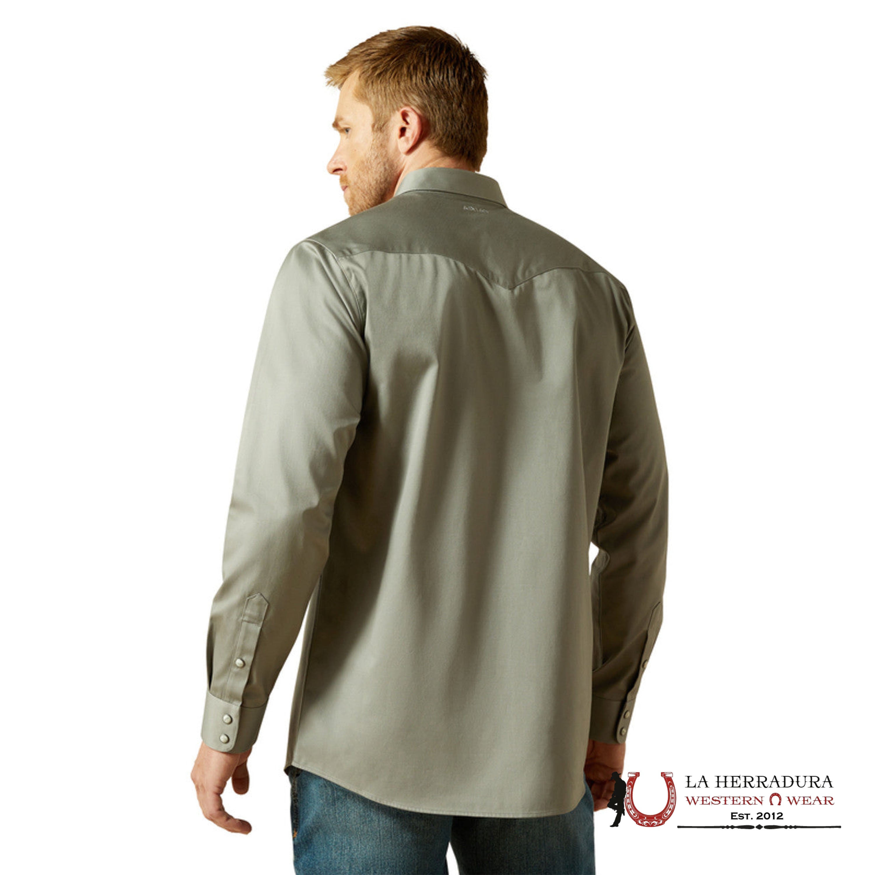 ARIAT TEAM LOGO TWILL LS SHRT GREY CLASSIC FIT 10062247 ROPA HOMBRES