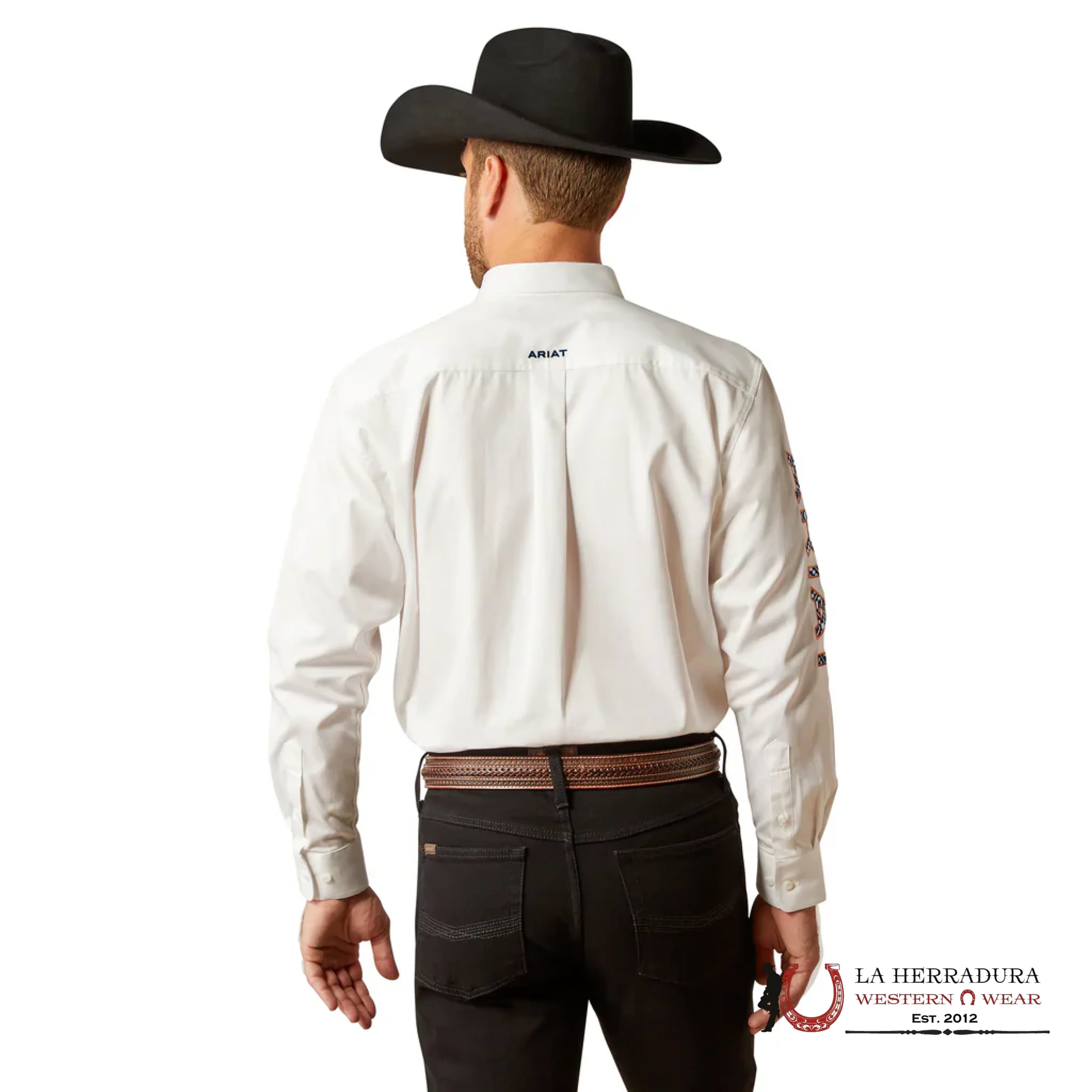 ARIAT TEAM LOGO TWILL LS SHRT WHITE 8807 ROPA HOMBRES