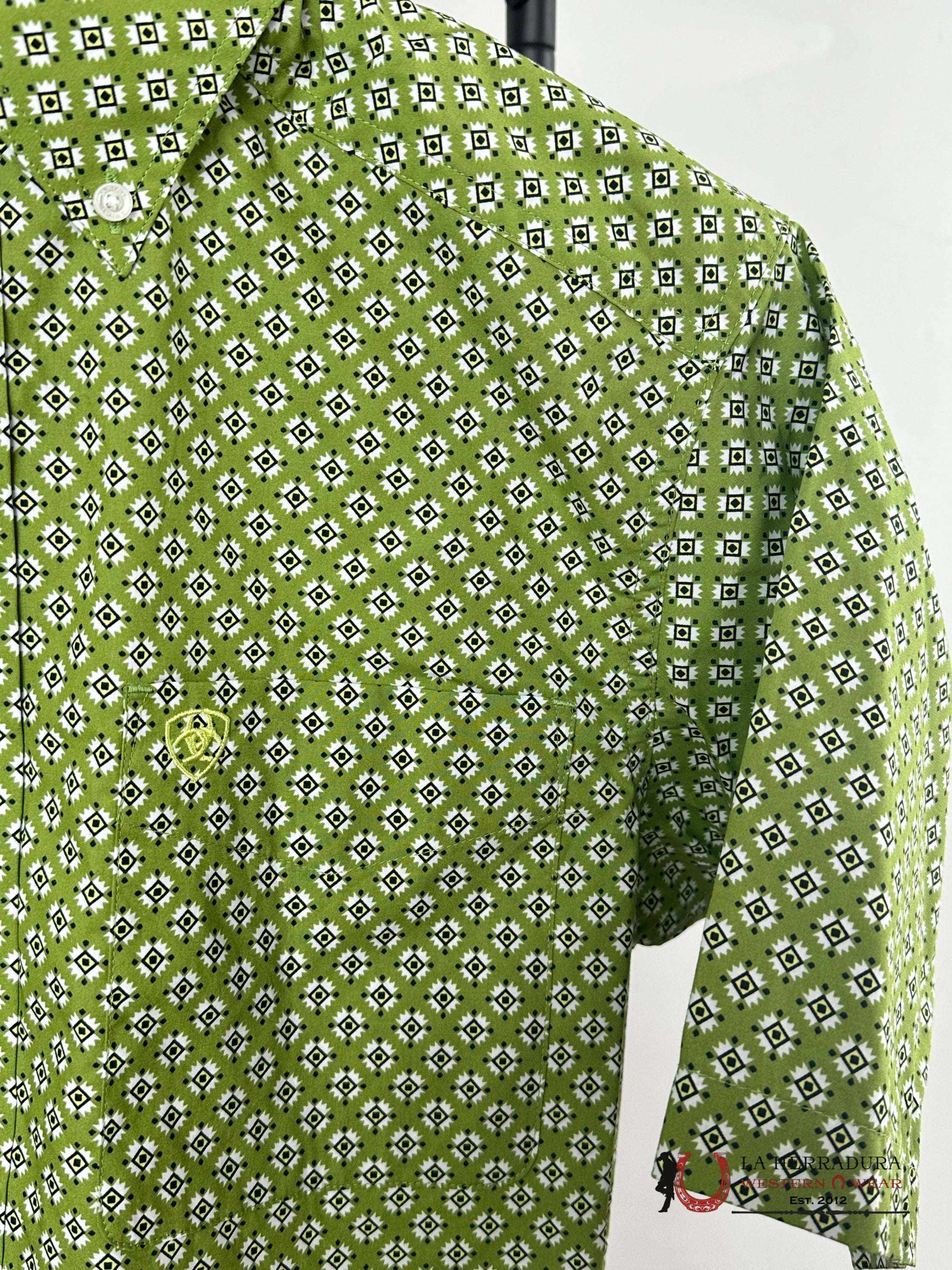 Ariat Toby Green Classic Fit Short Sleeve Shirt Ropa Hombres