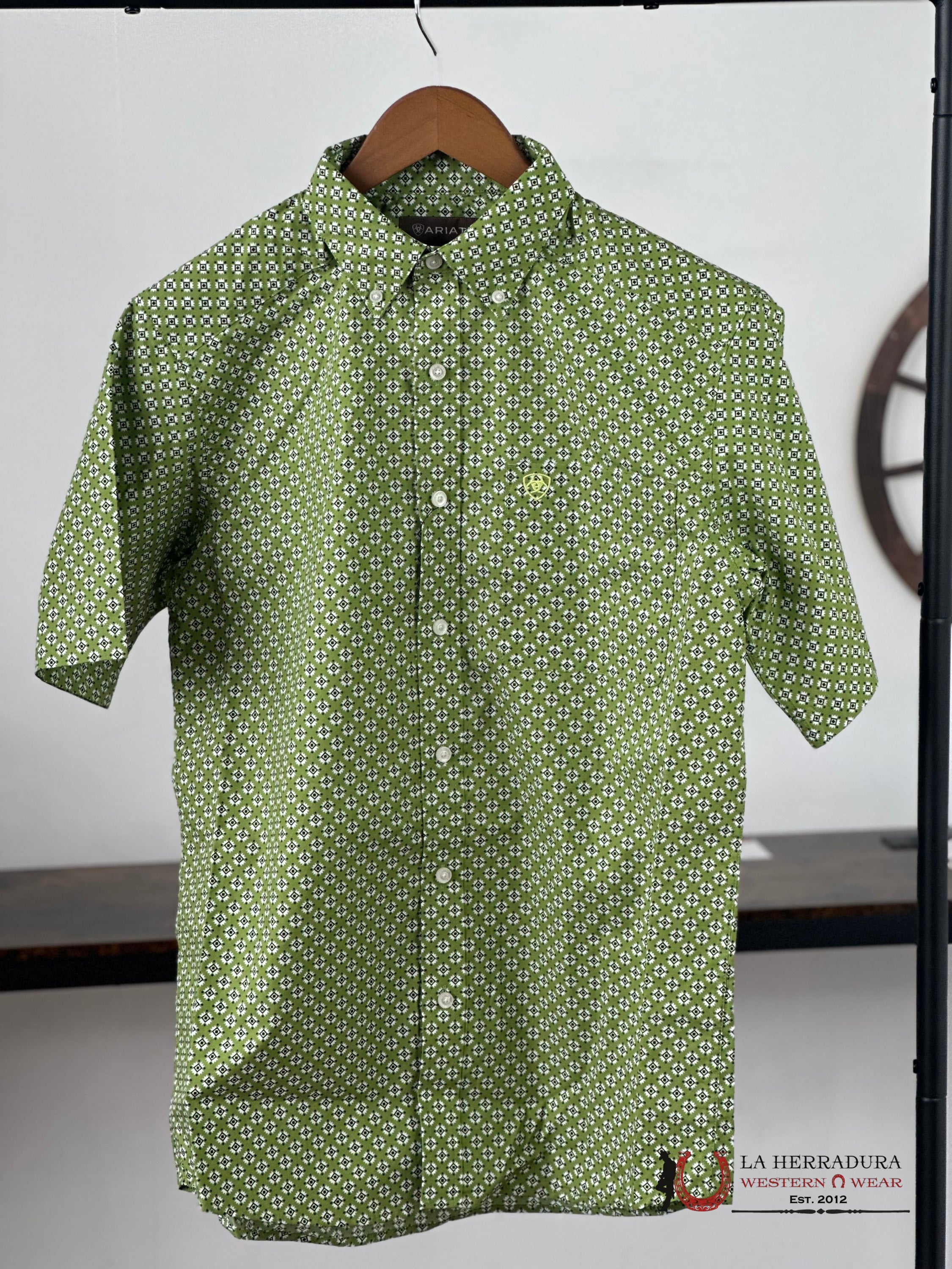 Ariat Toby Green Classic Fit Short Sleeve Shirt Ropa Hombres