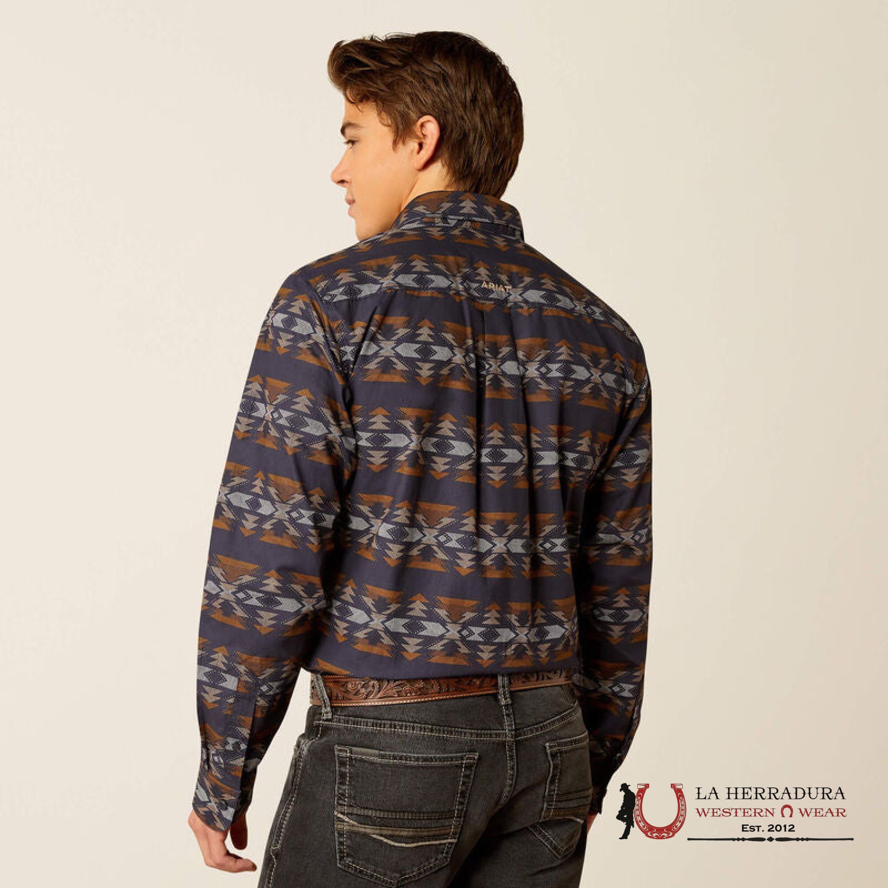 Ariat Tripp Fitted Long Sleeve Shirt Dark Blue - 2365 Ropa Hombres