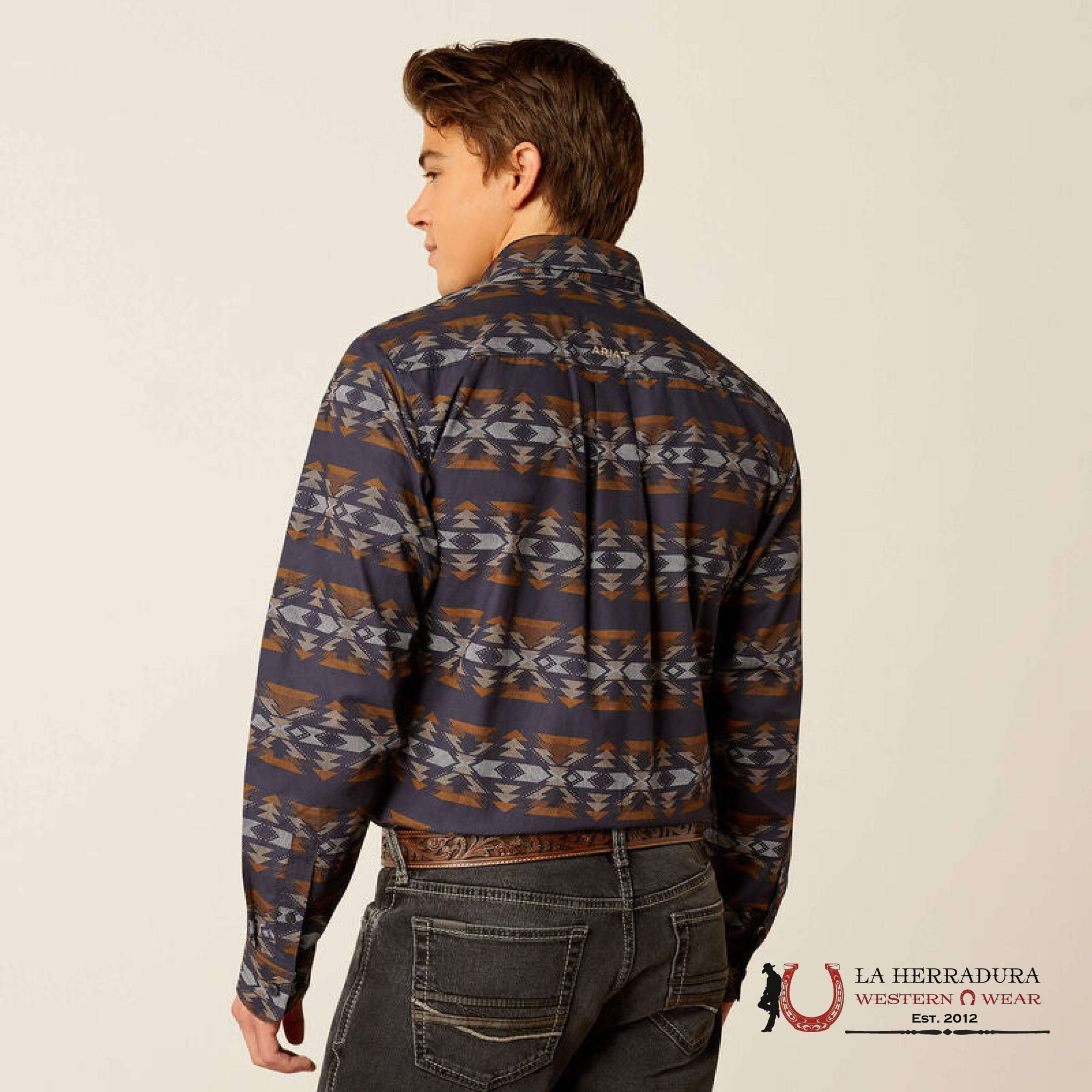 Ariat Tripp Fitted Long Sleeve Shirt Dark Blue - 2365 Ropa Hombres