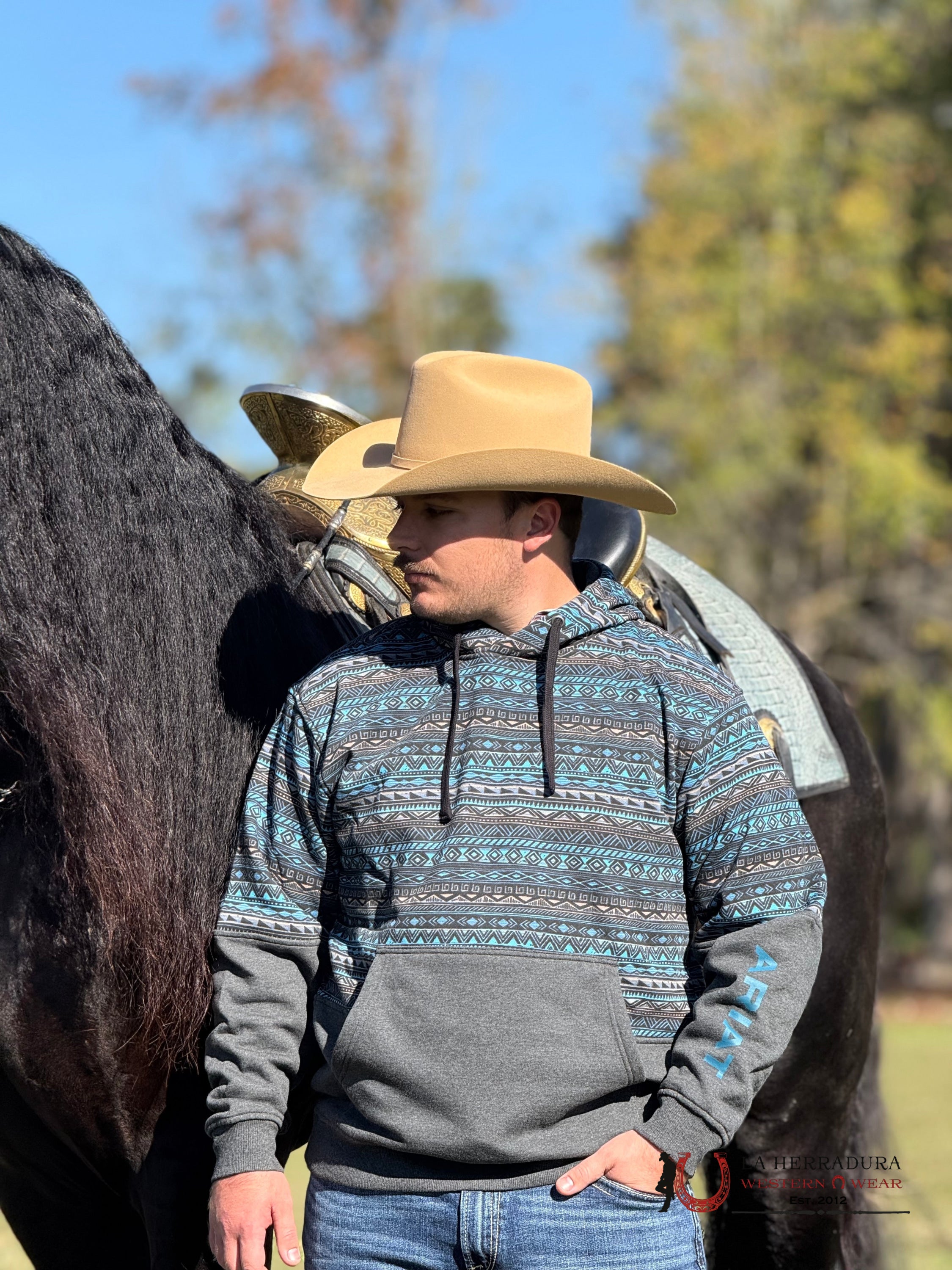 Ariat Turquoise Color Block Hood -2450 Ropa Hombres