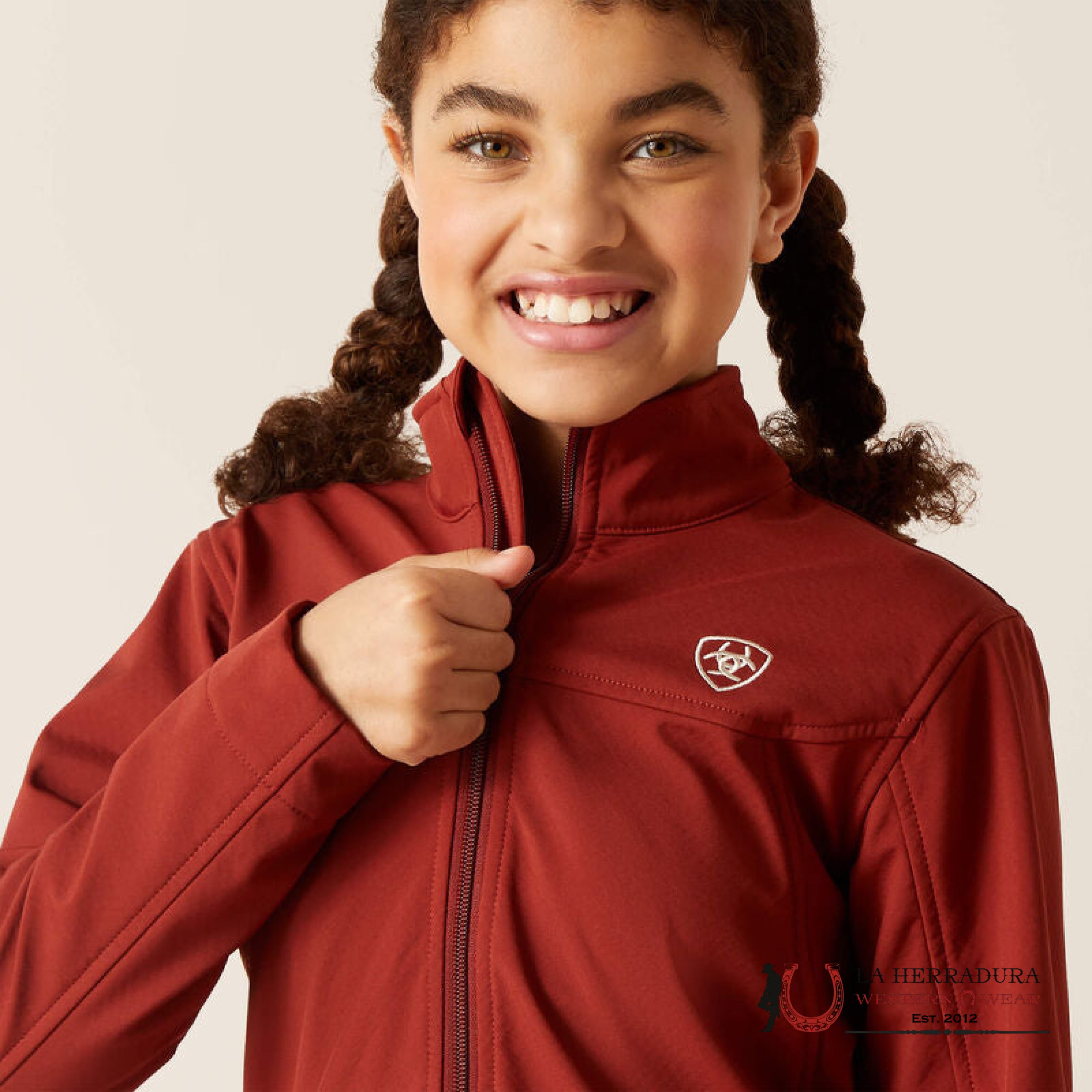 Ariat Unisex Youth Soft Shell Jacket Team Logo Fired Brick Niños