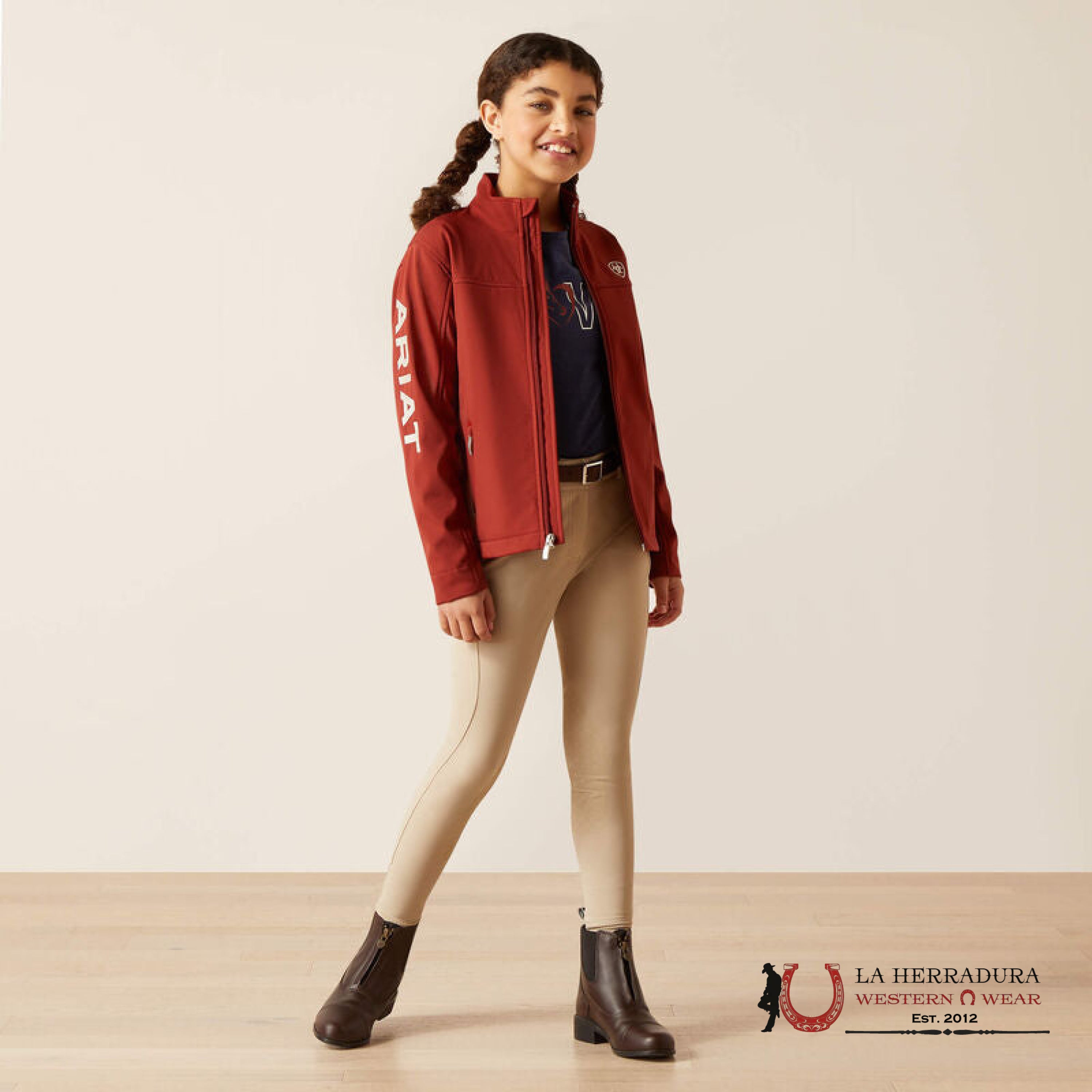 Ariat Unisex Youth Soft Shell Jacket Team Logo Fired Brick Niños