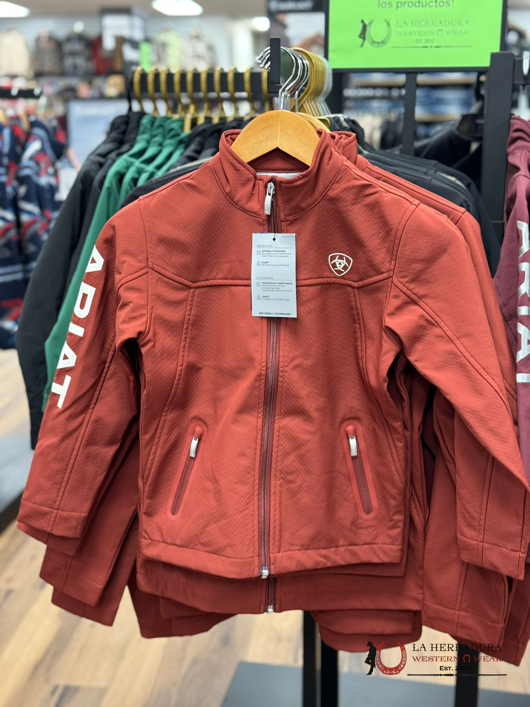 Ariat Unisex Youth Soft Shell Jacket Team Logo Fired Brick Niños