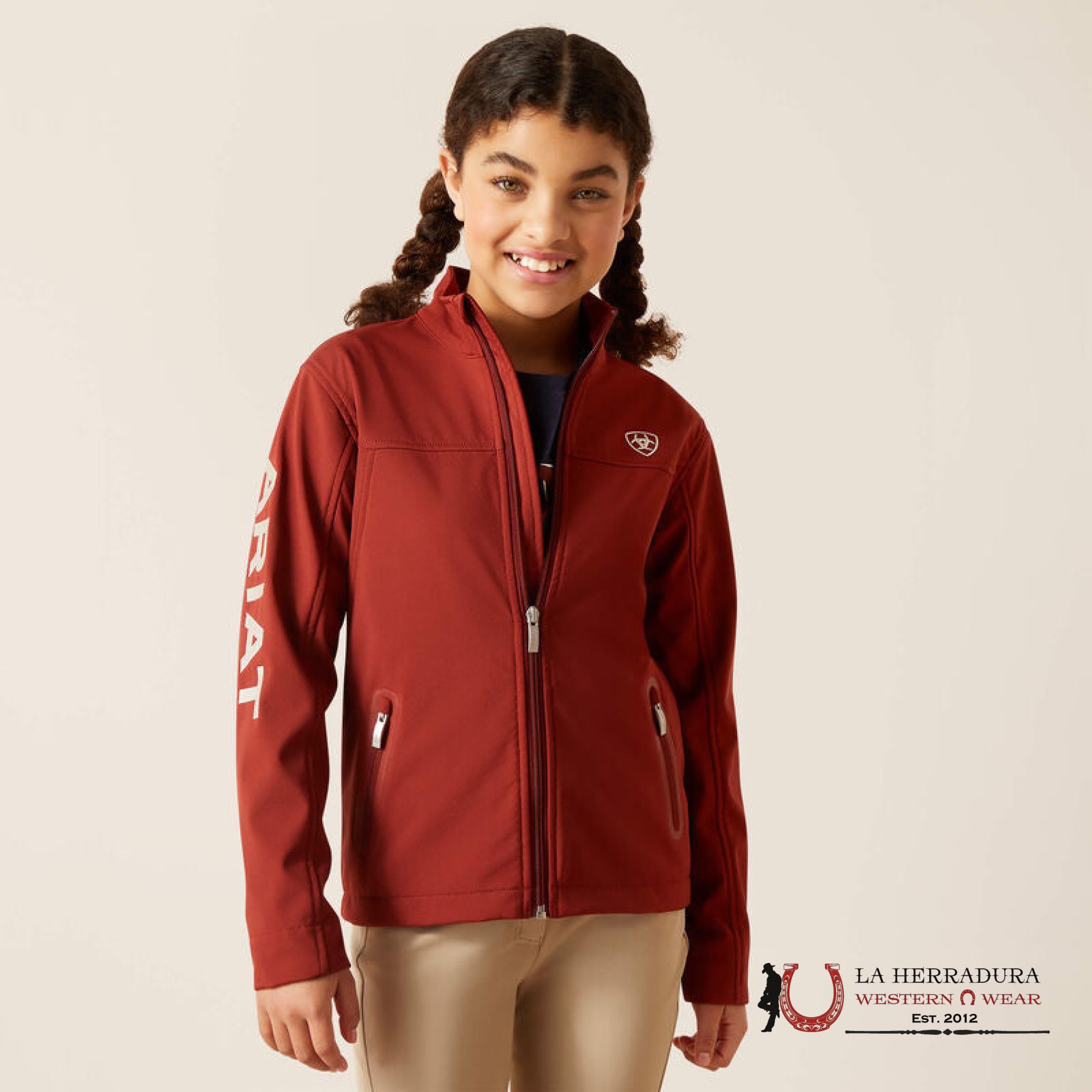 Ariat Unisex Youth Soft Shell Jacket Team Logo Fired Brick Niños