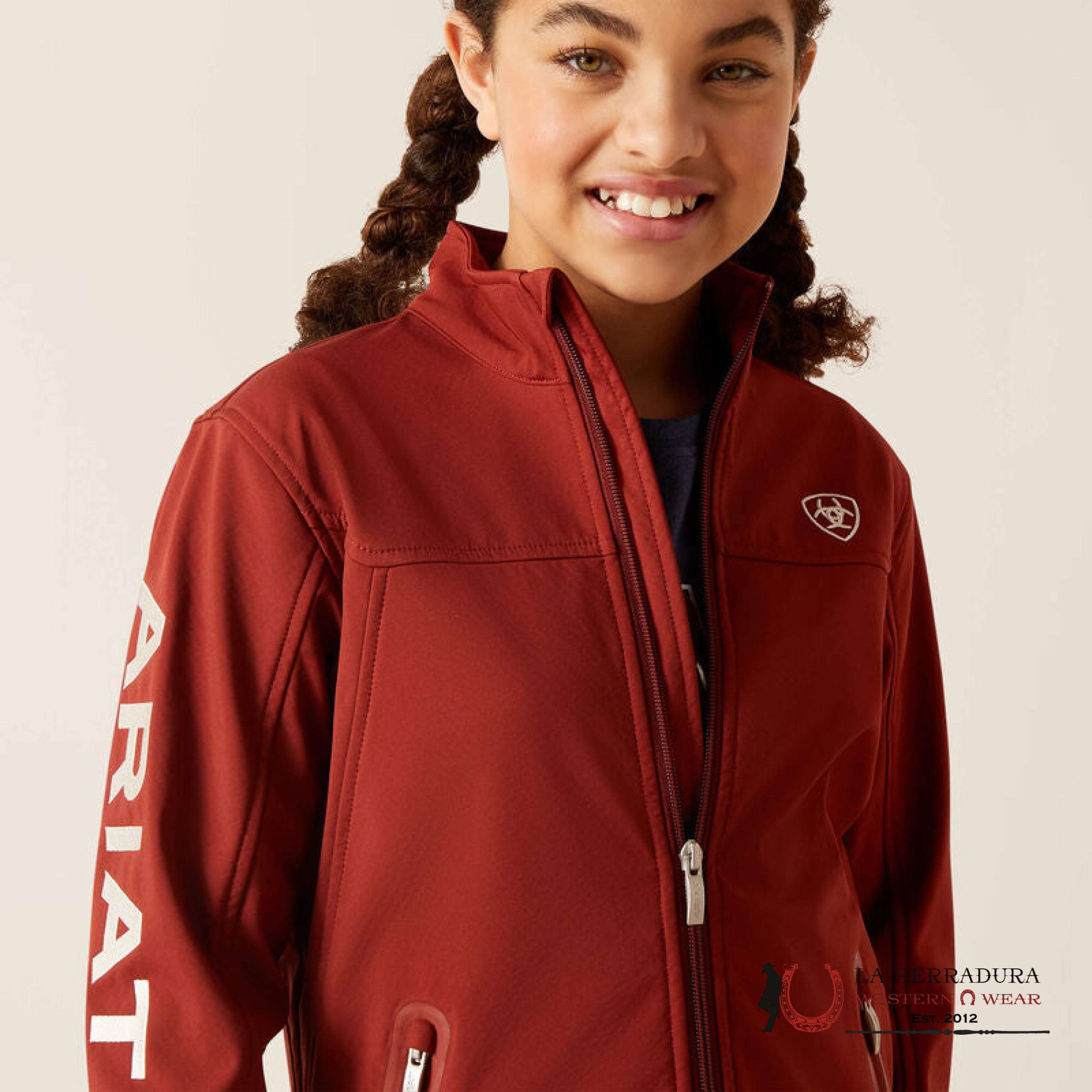 Ariat Unisex Youth Soft Shell Jacket Team Logo Fired Brick Niños