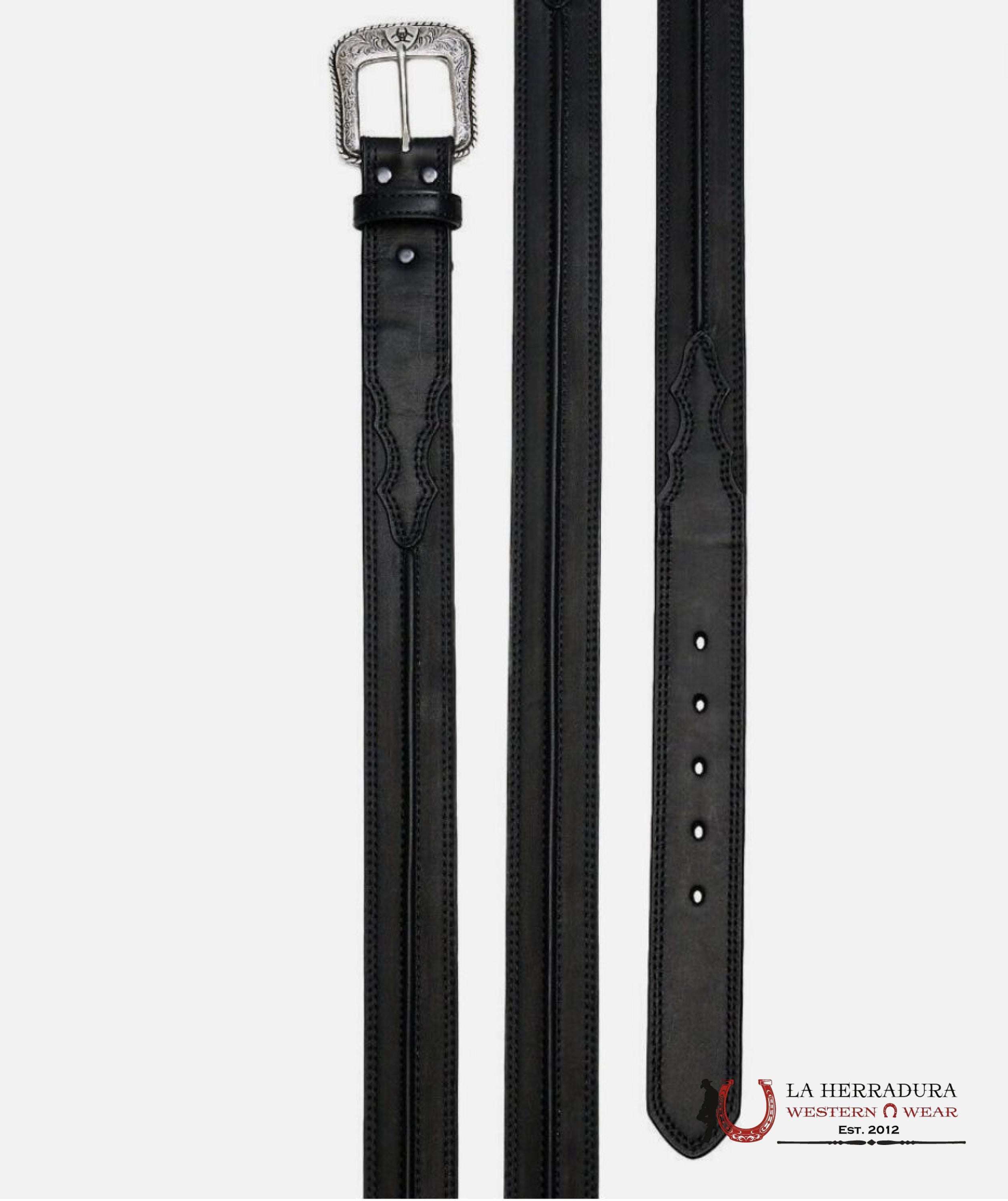 ARIAT WESTERN MENS BELT LEATHER BLACK CINTURONES HOMBRES