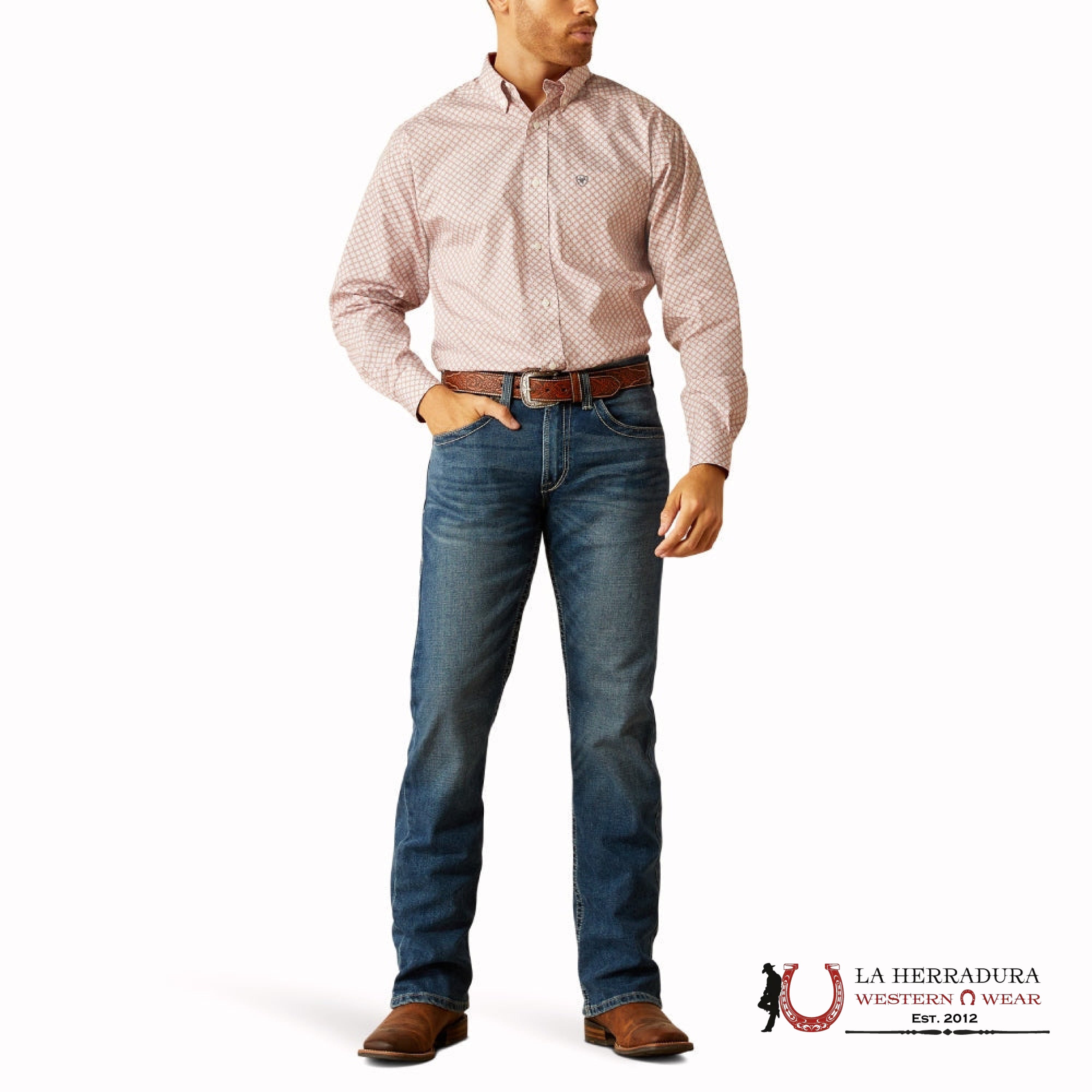 Ariat Wf Larson Long Sleeve Shirt Light Blue Classic Fit - 2384 Ropa Hombres