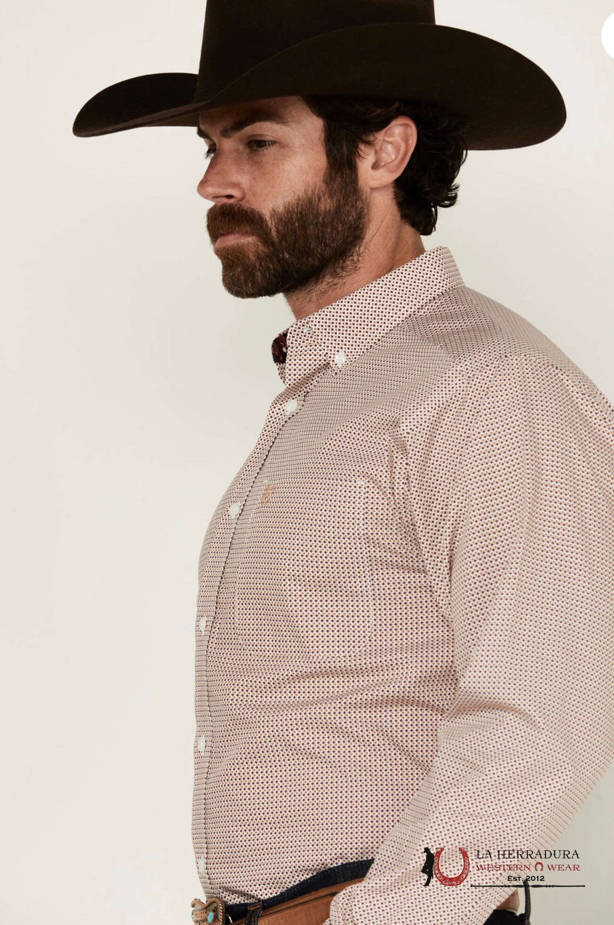 Ariat White Ike Shirt Long Sleeve Ropa Hombres