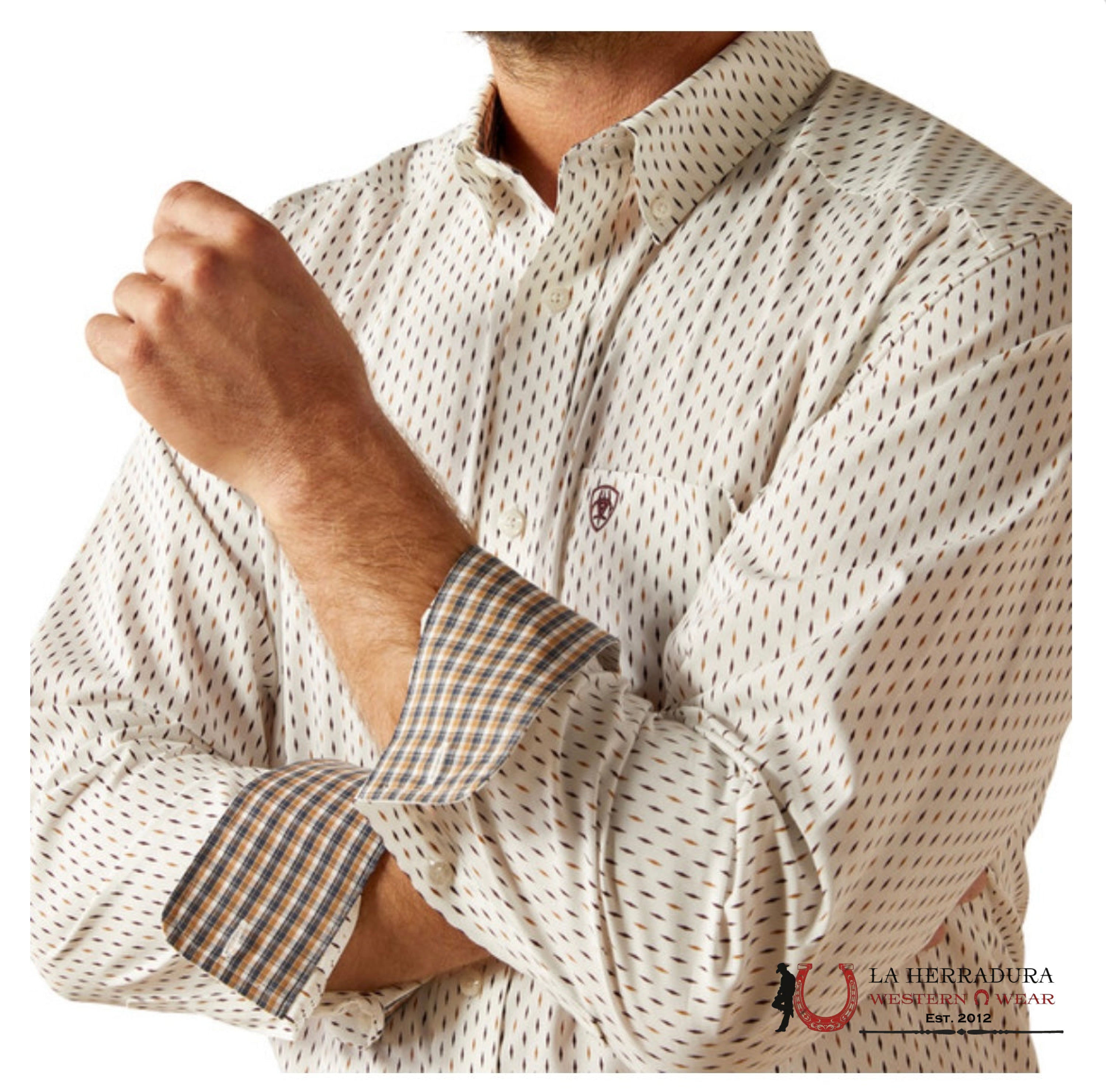 Ariat White Izzy Long Sleeve Ropa Hombres