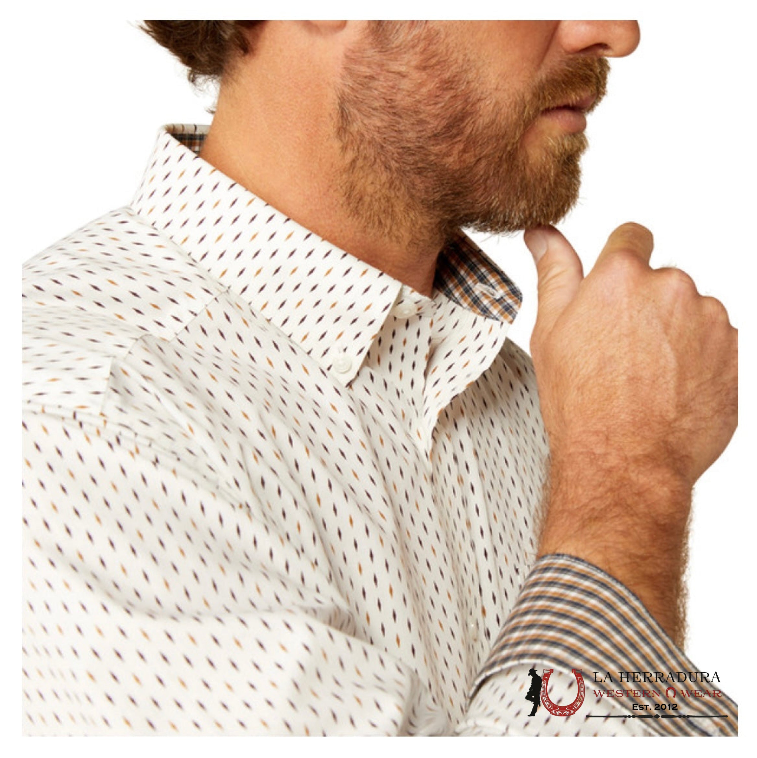 Ariat White Izzy Long Sleeve Ropa Hombres