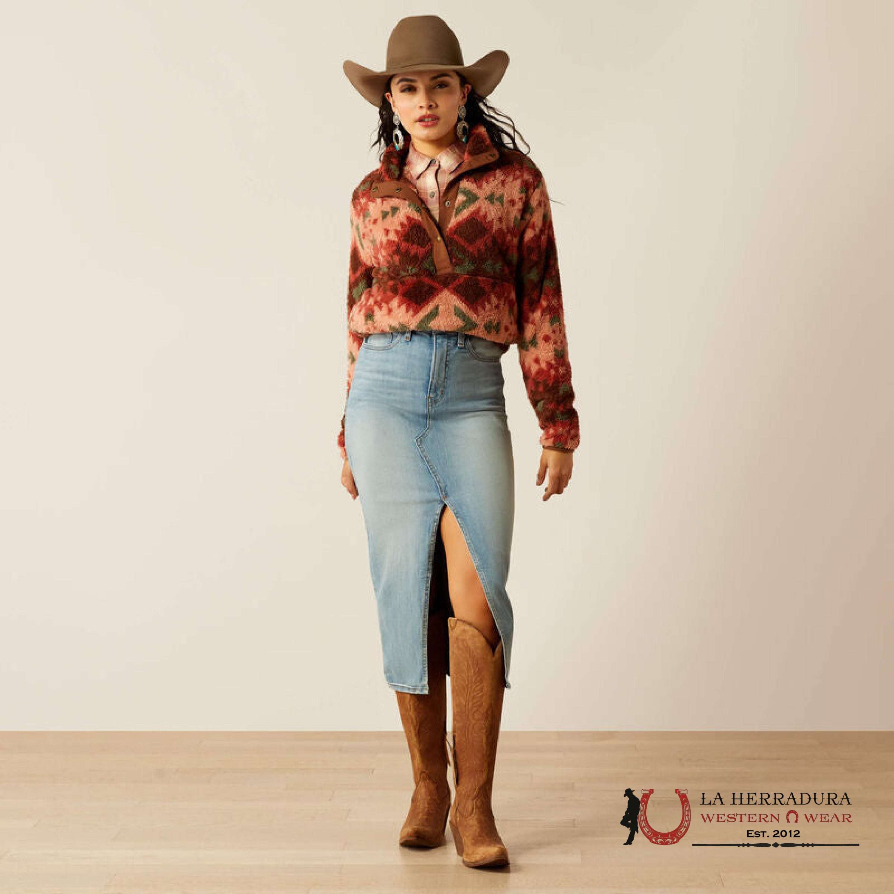 Ariat Berber Snap Front Sweatshirt Plainsview Print - 3942 Ropa Mujeres