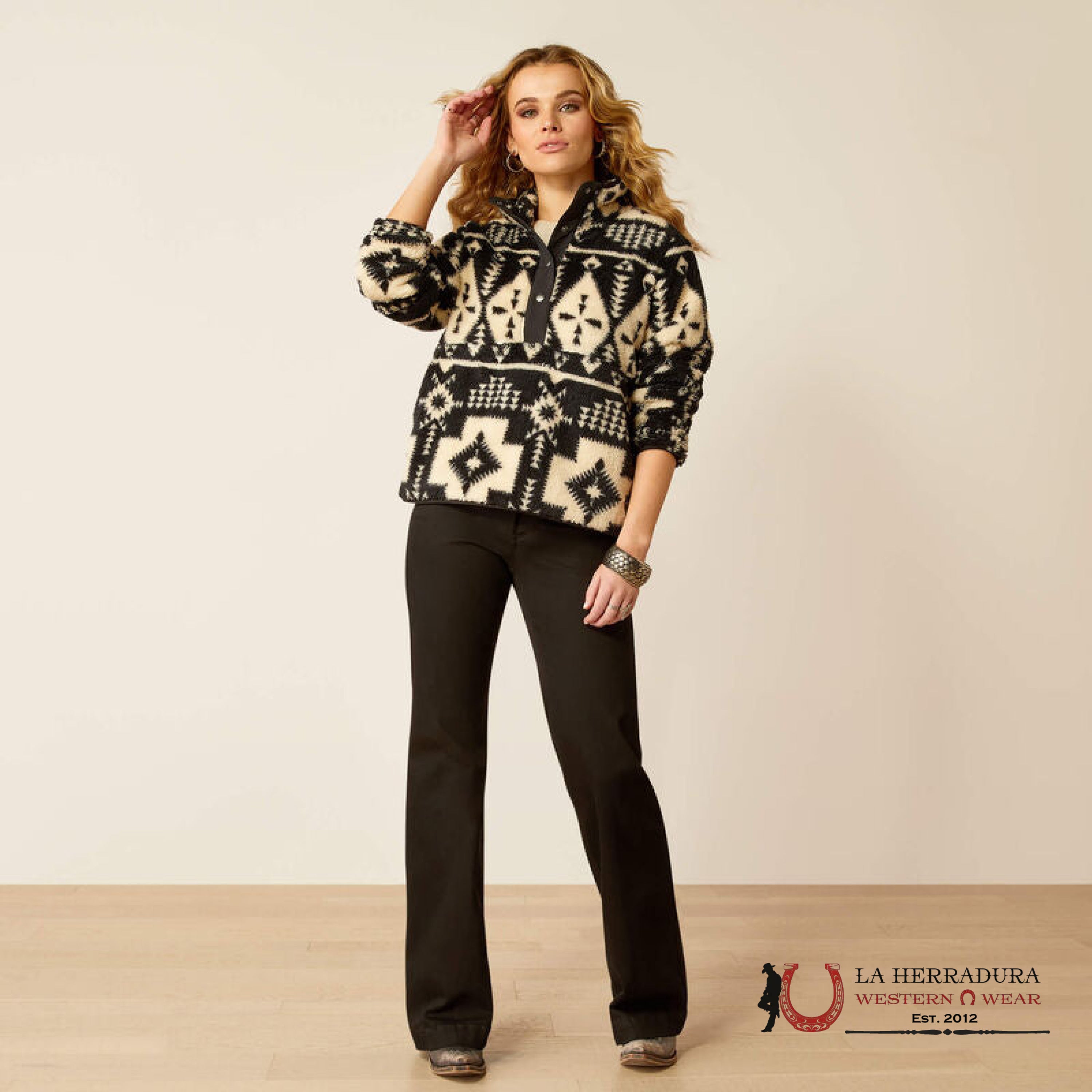 Ariat Berber Snap Front Sweatshirt Winslow Southwest Print-3010 Ropa Mujeres