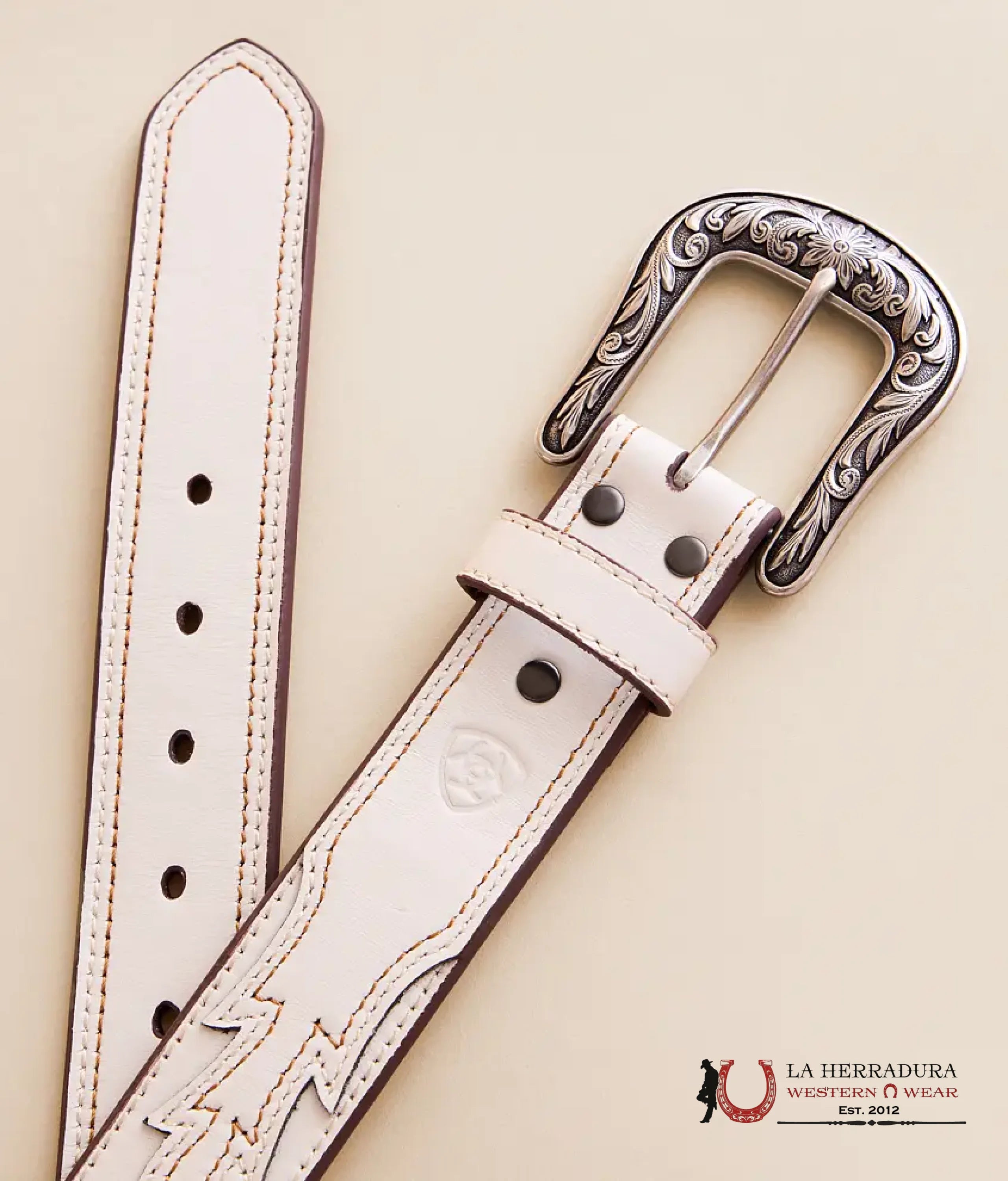 Ariat Women Classic White Belt- A1568005 CINTURONES MUJERES