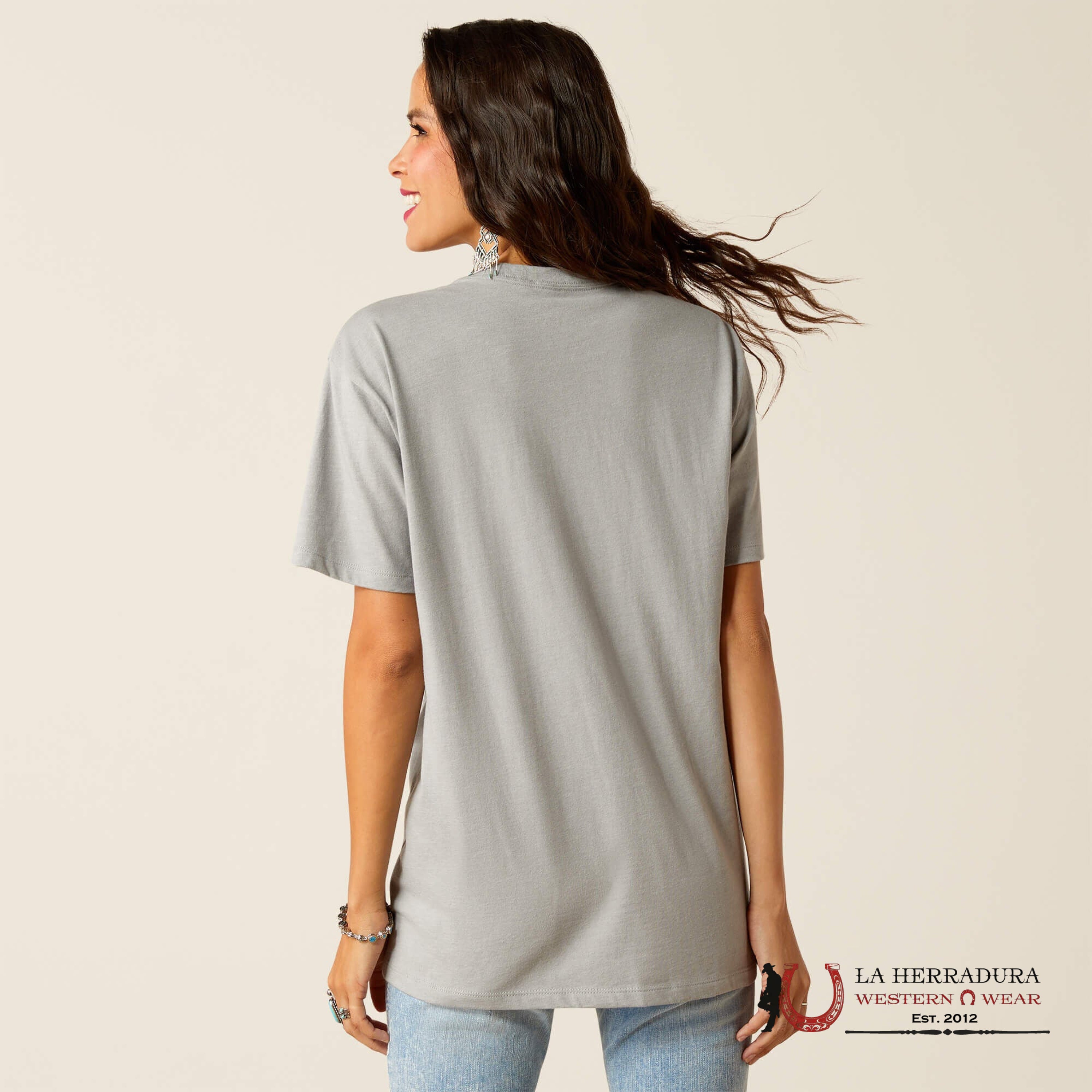 ARIAT WOMEN DAY AND NIGHT STONE HEATHER SHORT SLEEVE TEE ROPA MUJERES