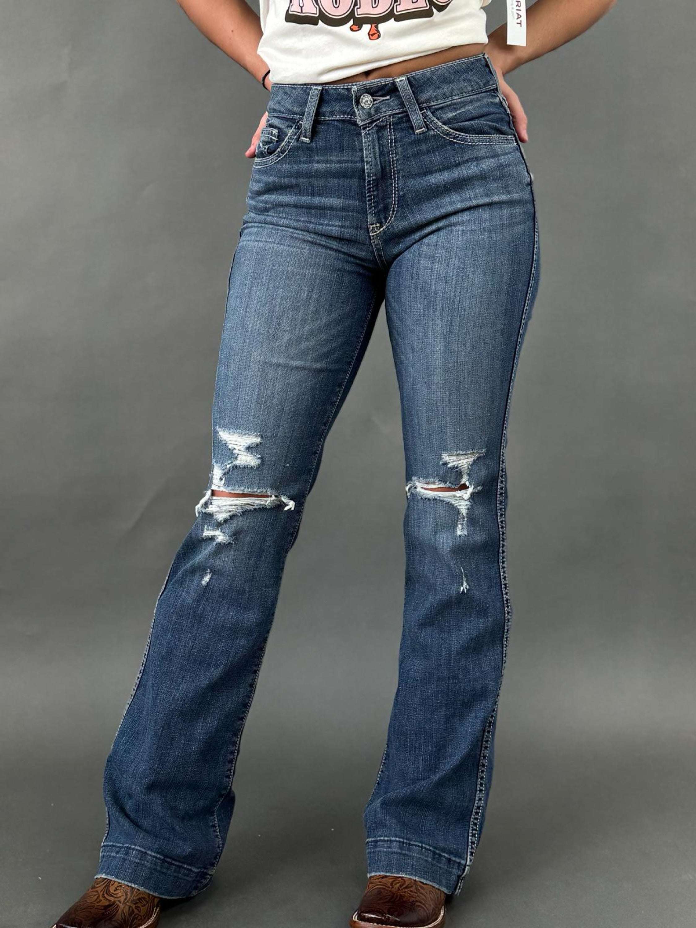 Ariat High Rise Slim Trouser Washington Light Wash Ropa Mujeres