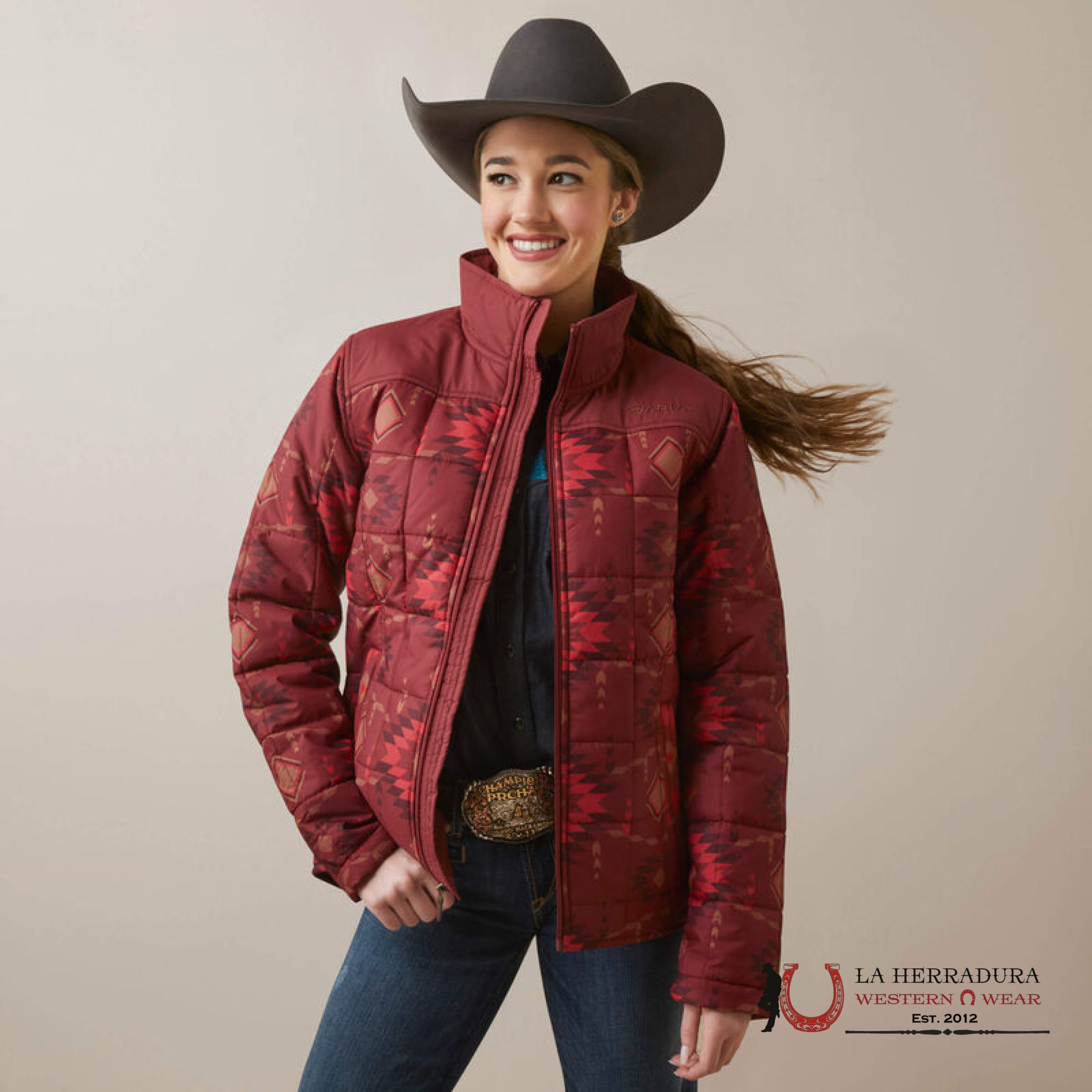 Ariat Jacket Burnt Rose Print Crius Insulation Ropa Mujeres