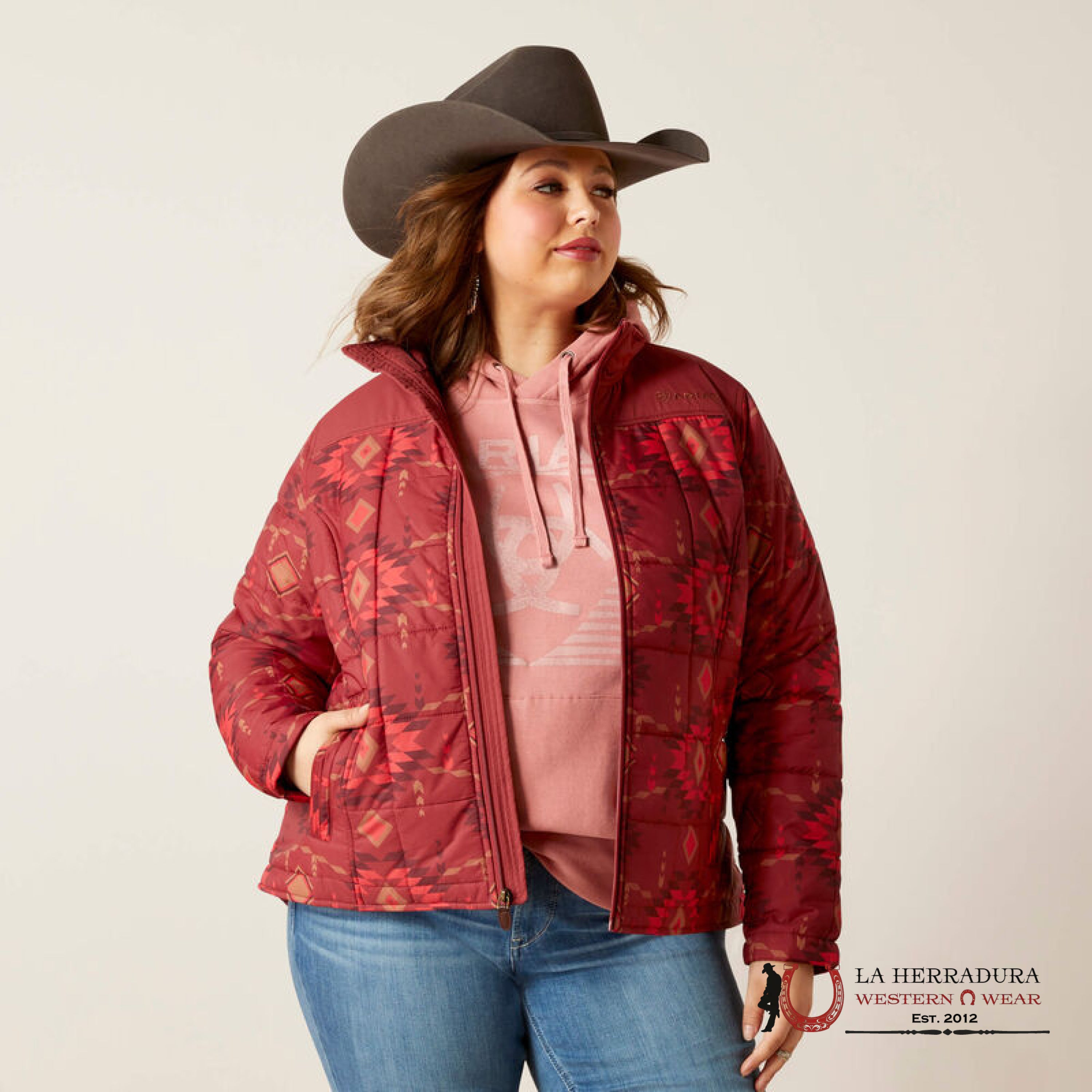 Ariat Jacket Burnt Rose Print Crius Insulation Ropa Mujeres