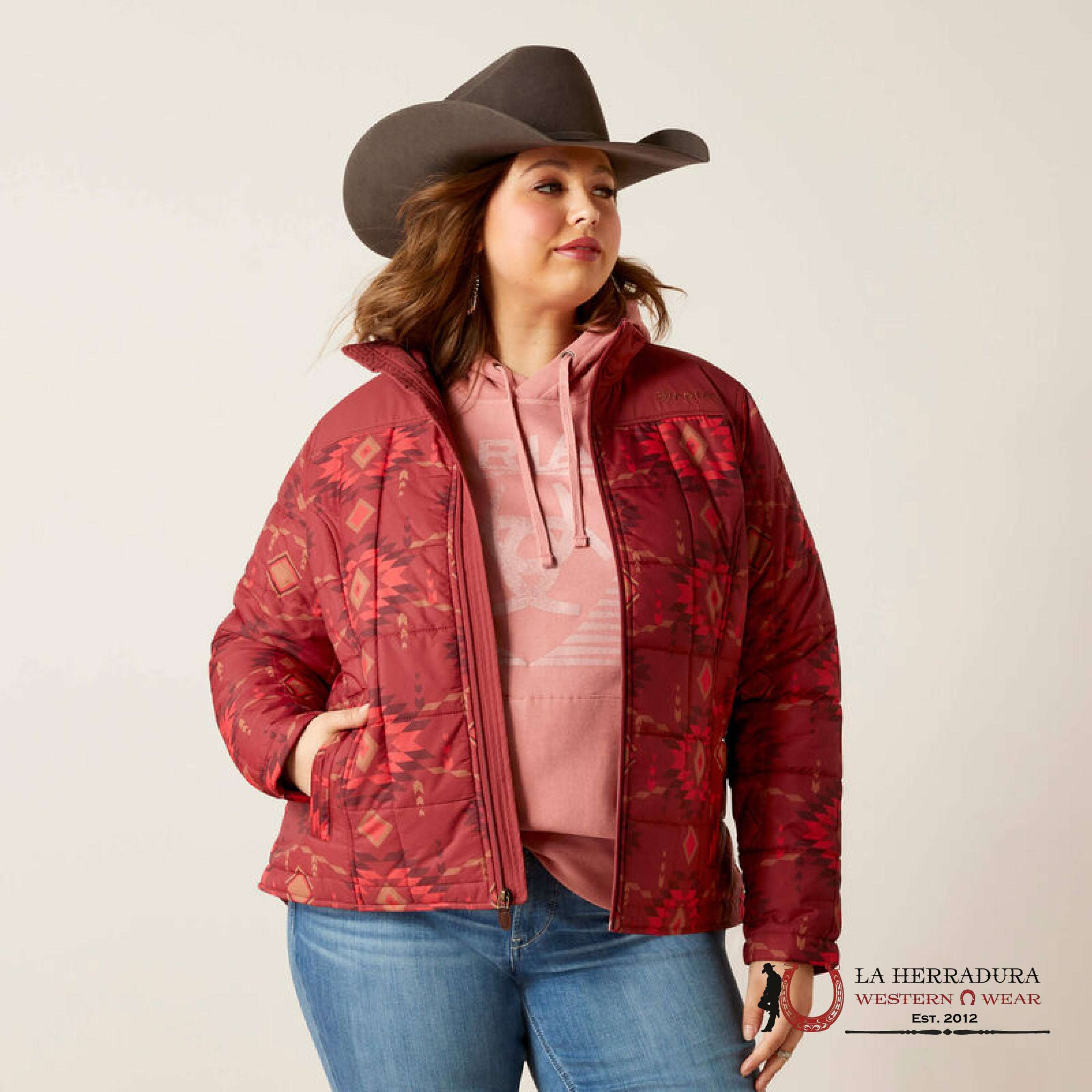 Ariat Jacket Burnt Rose Print Crius Insulation Ropa Mujeres