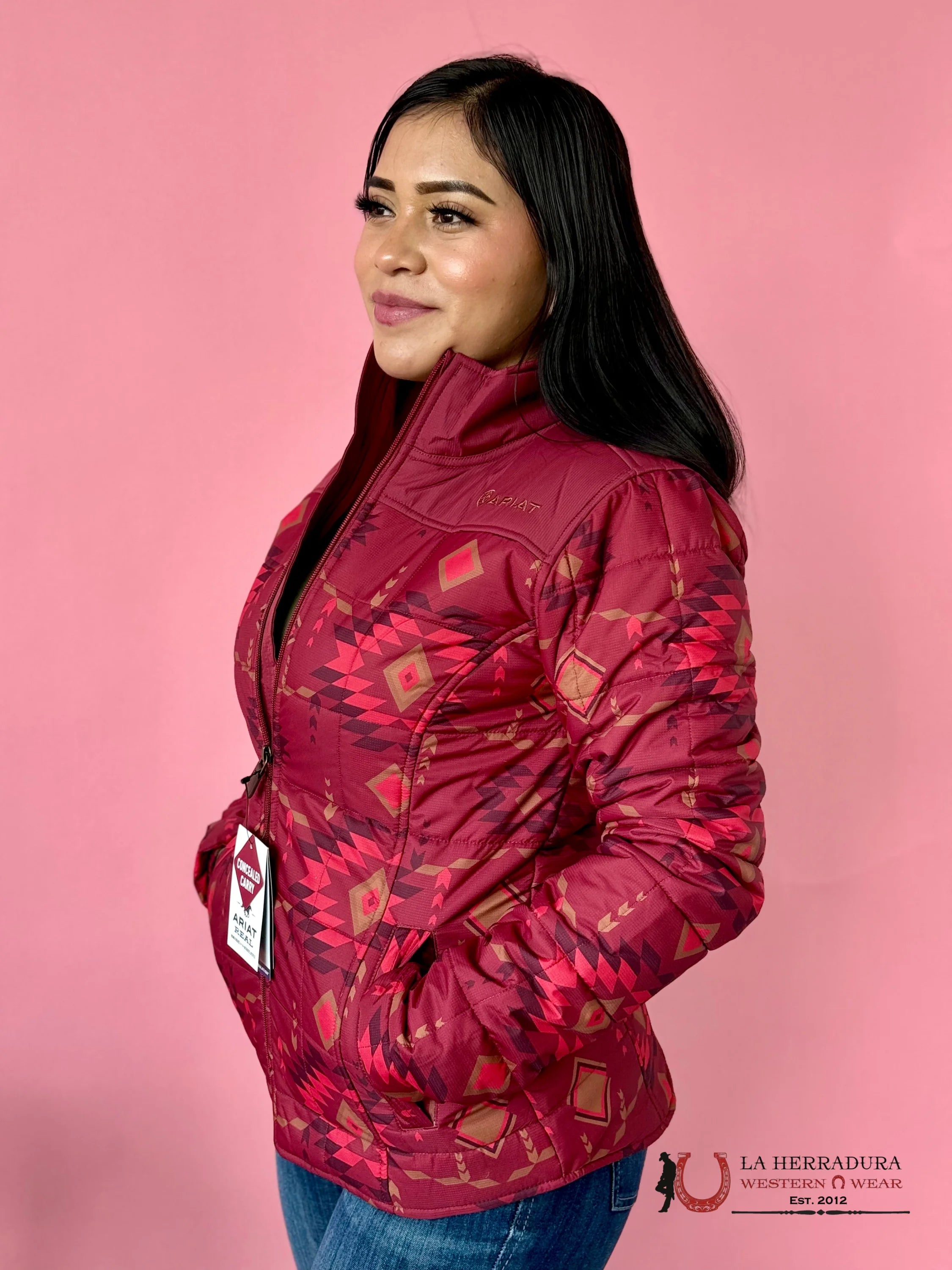 Ariat Jacket Burnt Rose Print Crius Insulation Ropa Mujeres