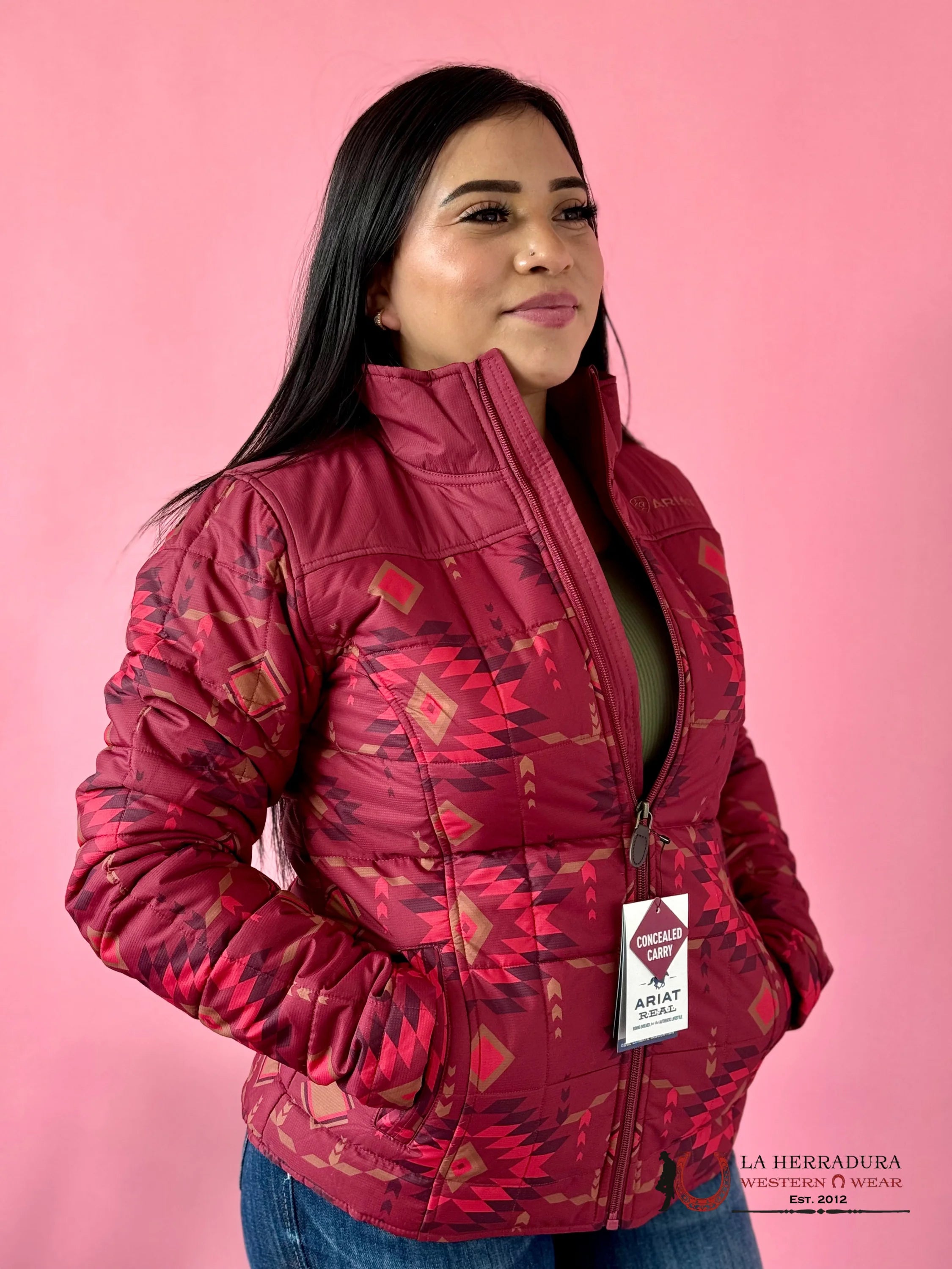 Ariat Jacket Burnt Rose Print Crius Insulation Ropa Mujeres