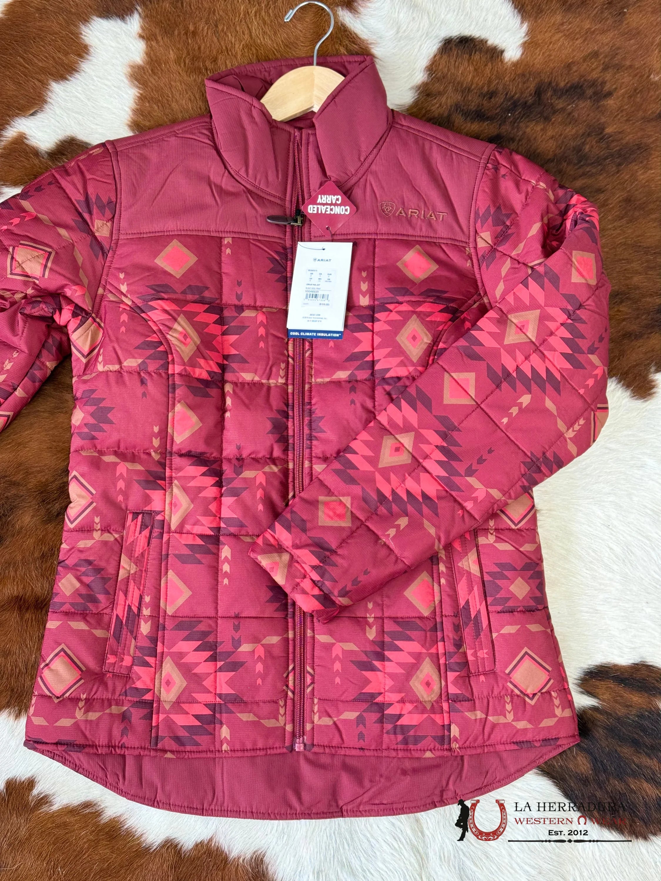Ariat Jacket Burnt Rose Print Crius Insulation Ropa Mujeres