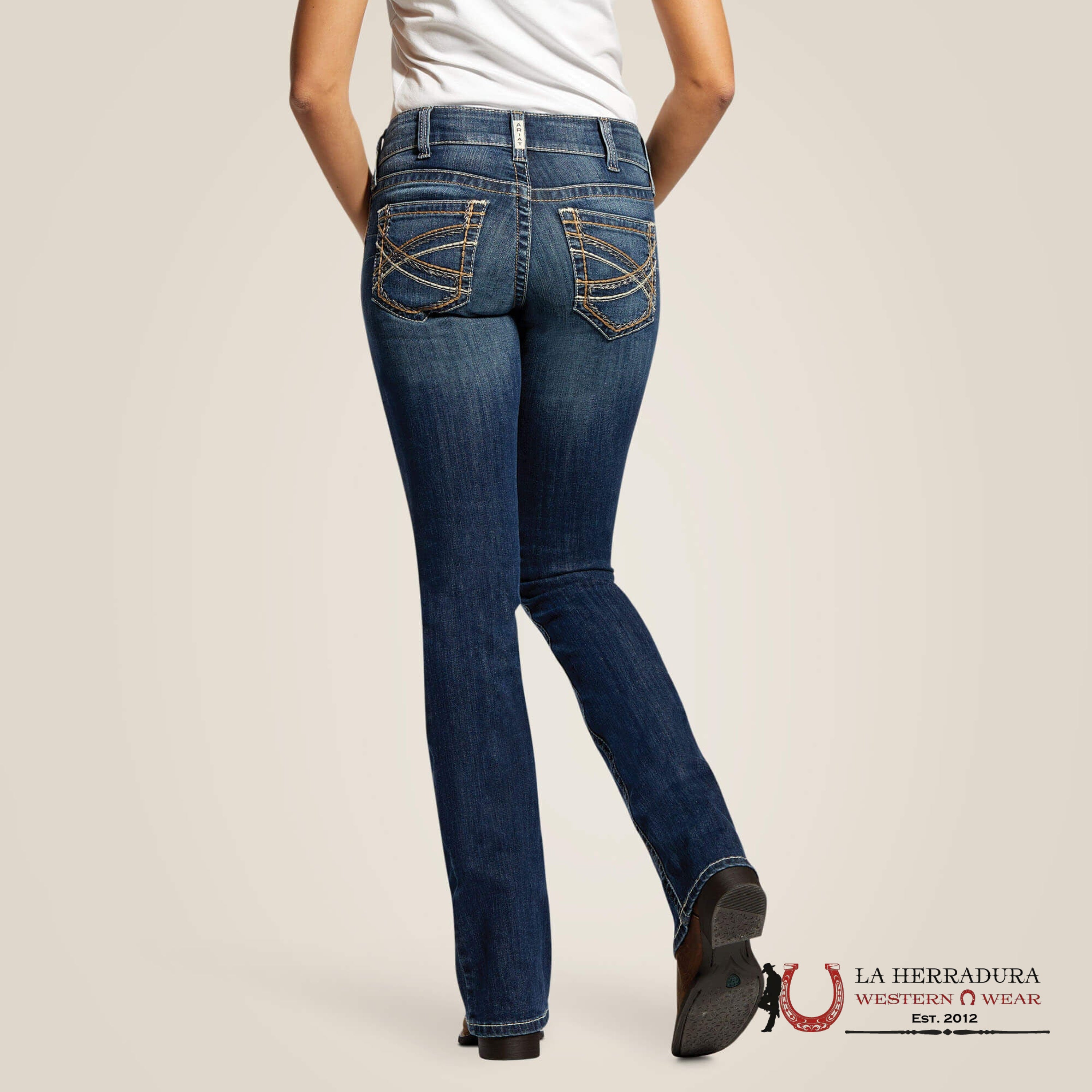 ARIAT WOMEN MID RISE BOOT CUT FESTIVAL BLUE- 10025286 ROPA MUJERES