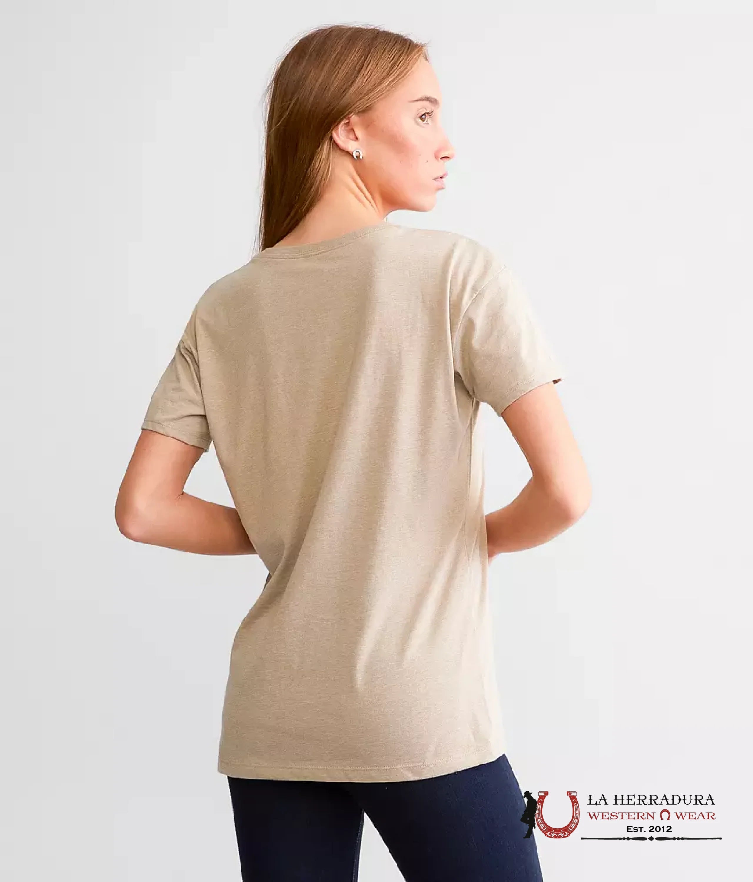 ARIAT WOMEN RACING TEAM OATMEAL HEATHER SHORT SLEEVE T-SHIRT 10047923 ROPA MUJERES