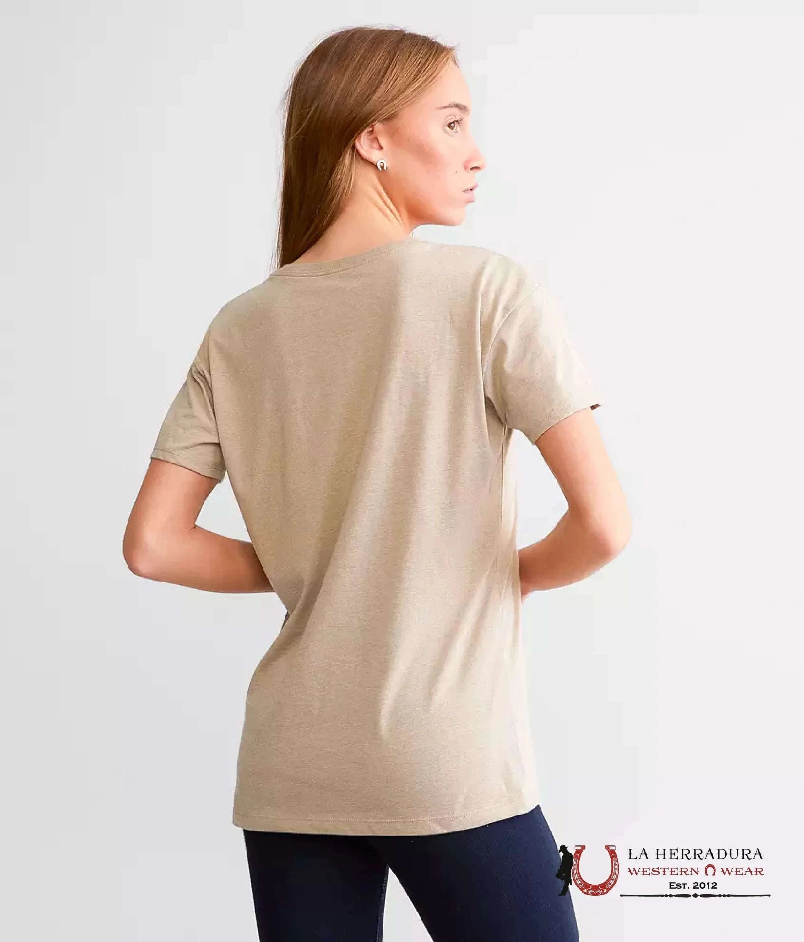 ARIAT WOMEN RACING TEAM OATMEAL HEATHER SHORT SLEEVE T-SHIRT 10047923 ROPA MUJERES