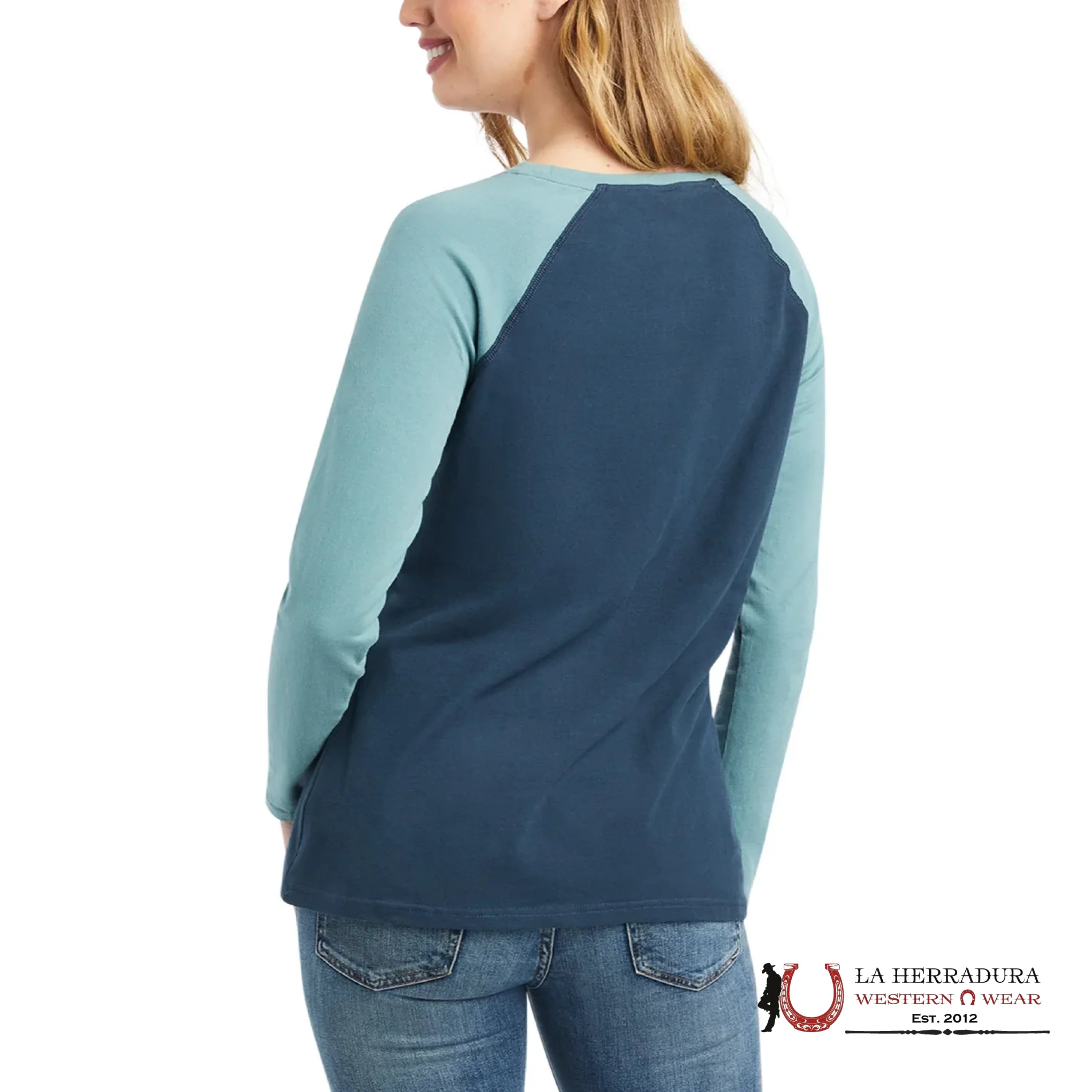 Ariat Women Real Baseball Short Sleeve Midnight Navy/Arctic Ropa Mujeres