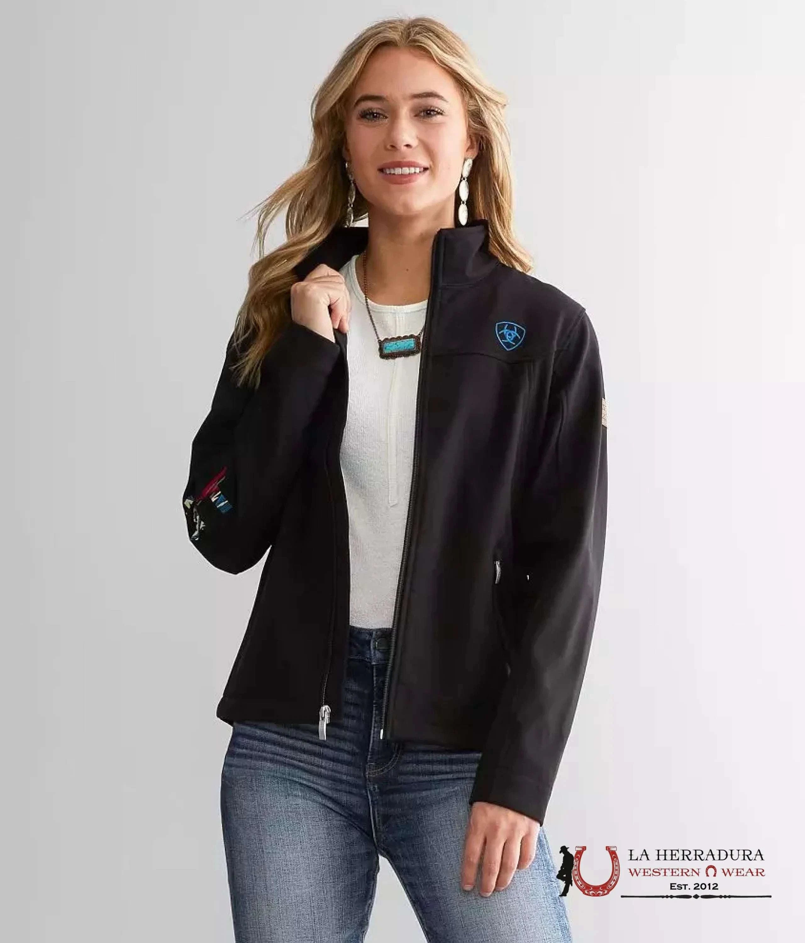 ARIAT WOMEN SOFT SHELL CHIMAYO BLACK NAVY PRINT 10042185 ROPA MUJERES
