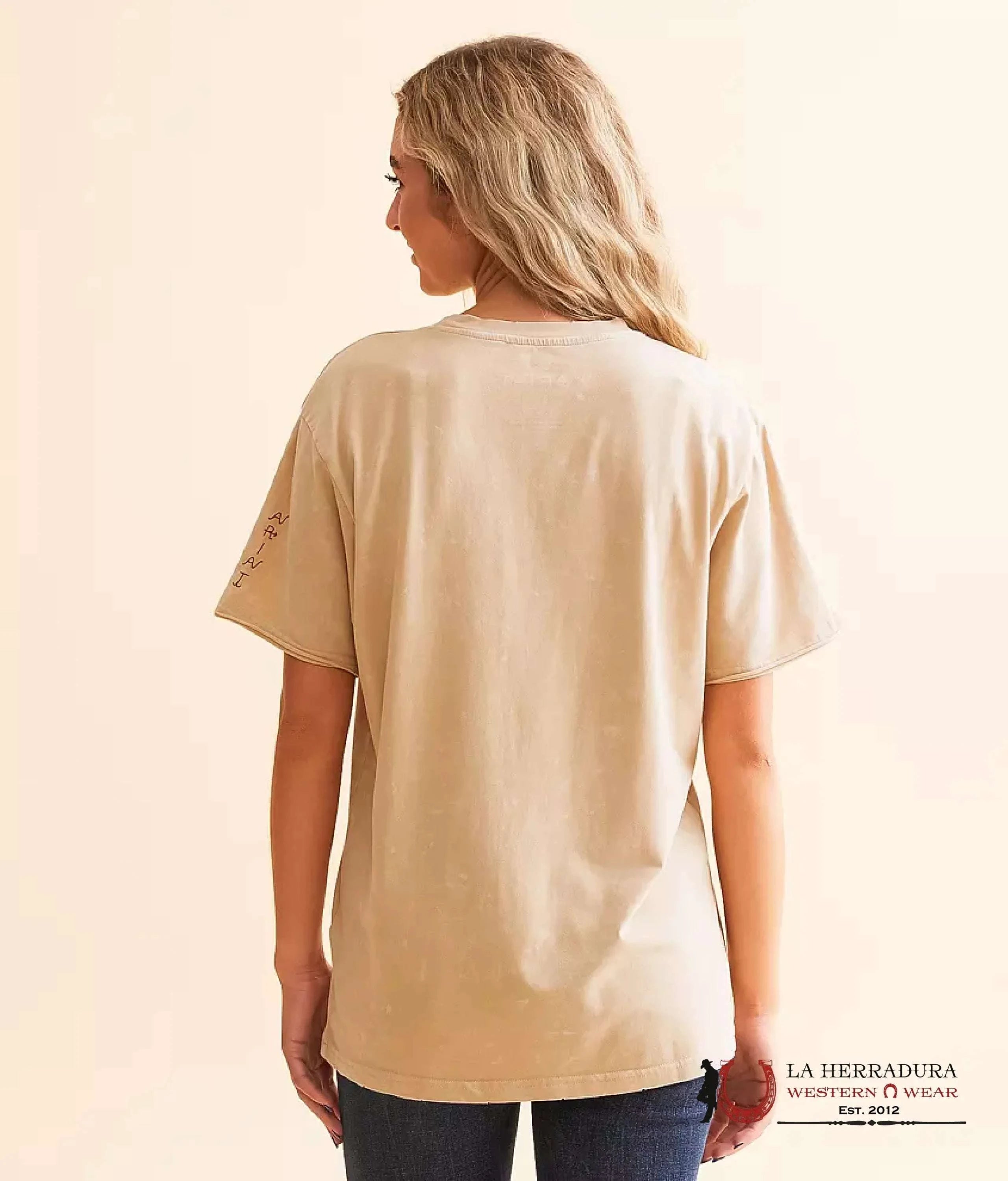 Ariat Women Burro Short Sleeve Irish Cream Mineral Wash Ropa Mujeres