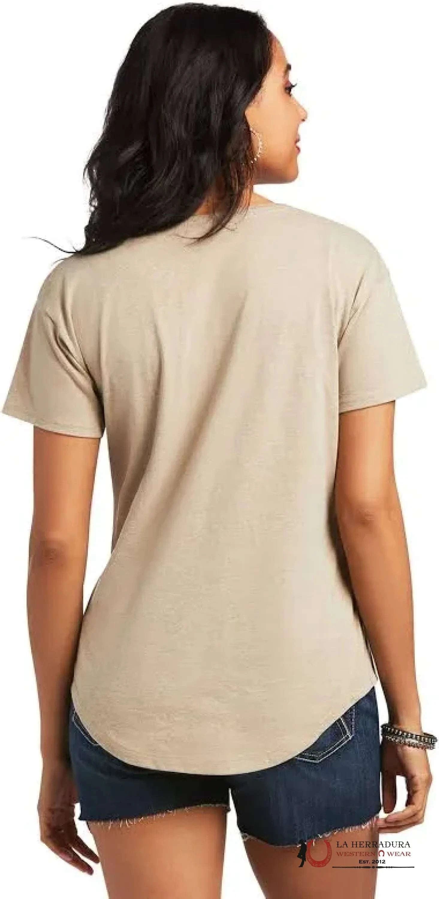ARIAT WOMEN T-SHIRT DESERT WILD OATMEAL HEATHER 10039971 ROPA MUJERES