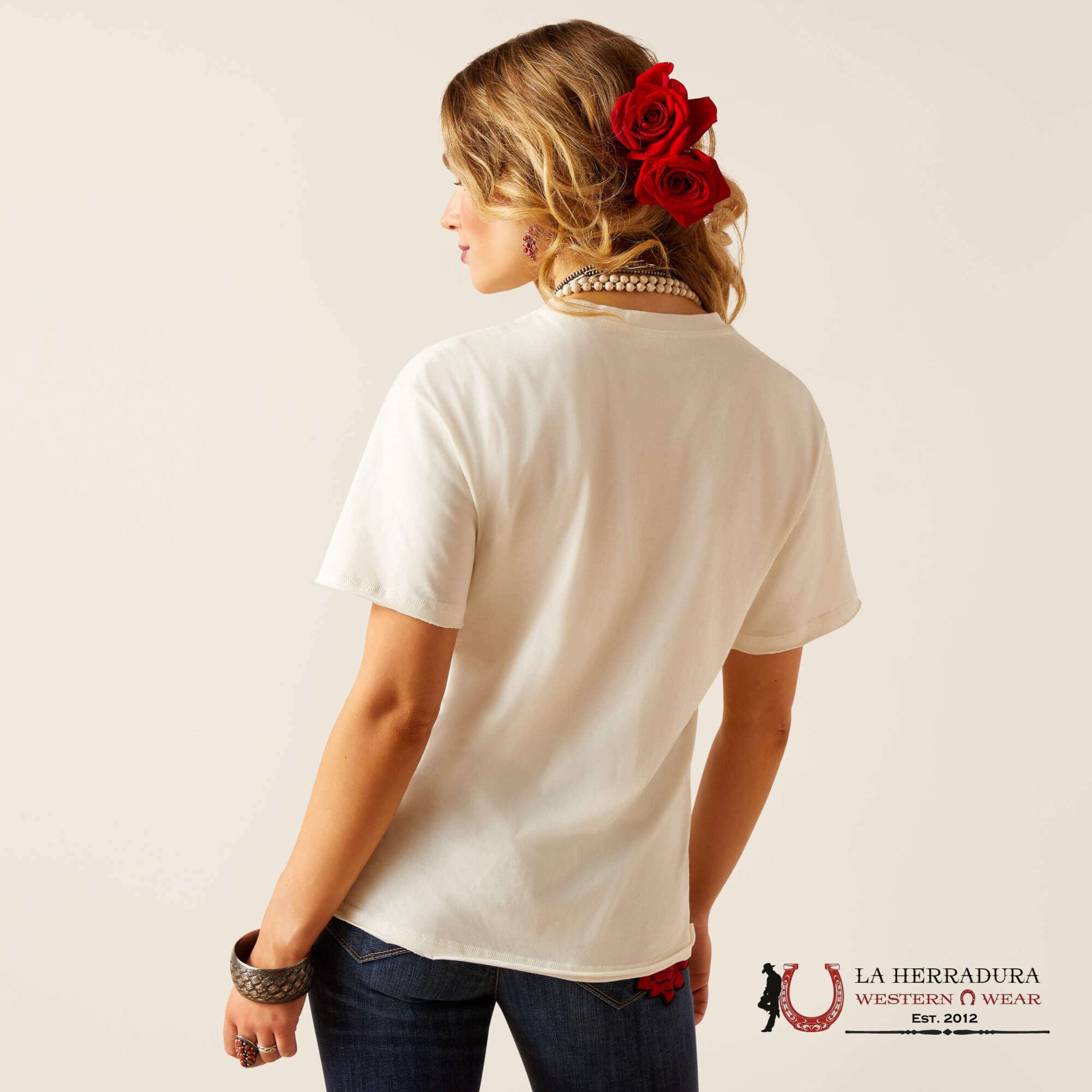 ARIAT WOMEN T- SHIRT HAPPY TRAIL RODEO QUINCY VANILLA ICE 10048671 ROPA MUJERES