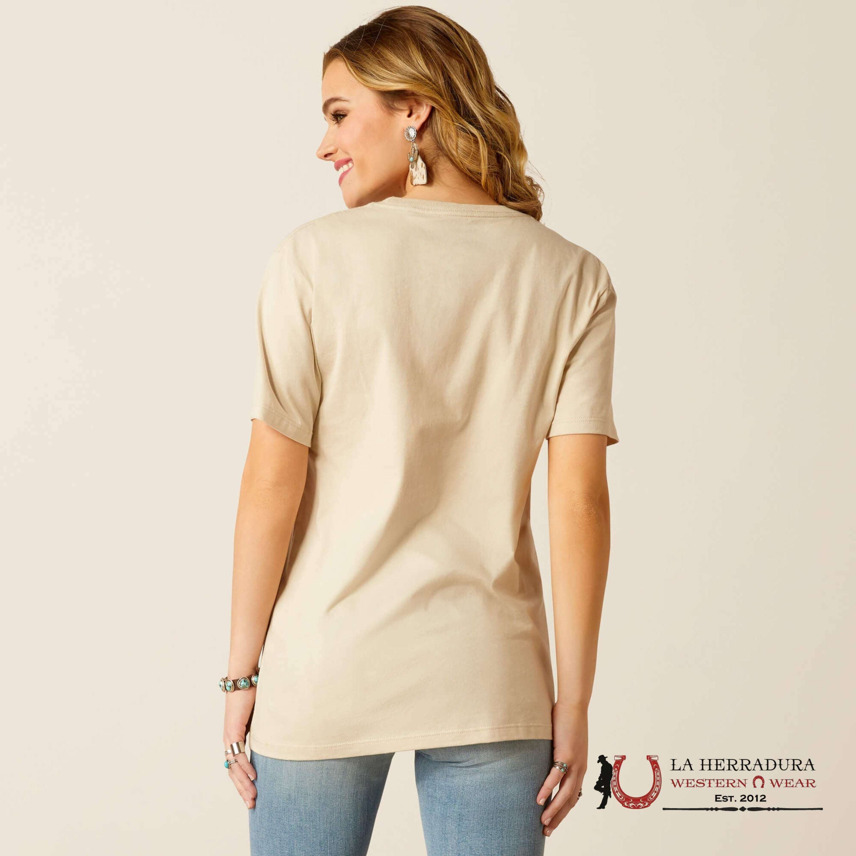 Ariat Women Keep Walkin Cowboy Short Sleeve Natural Ropa Mujeres