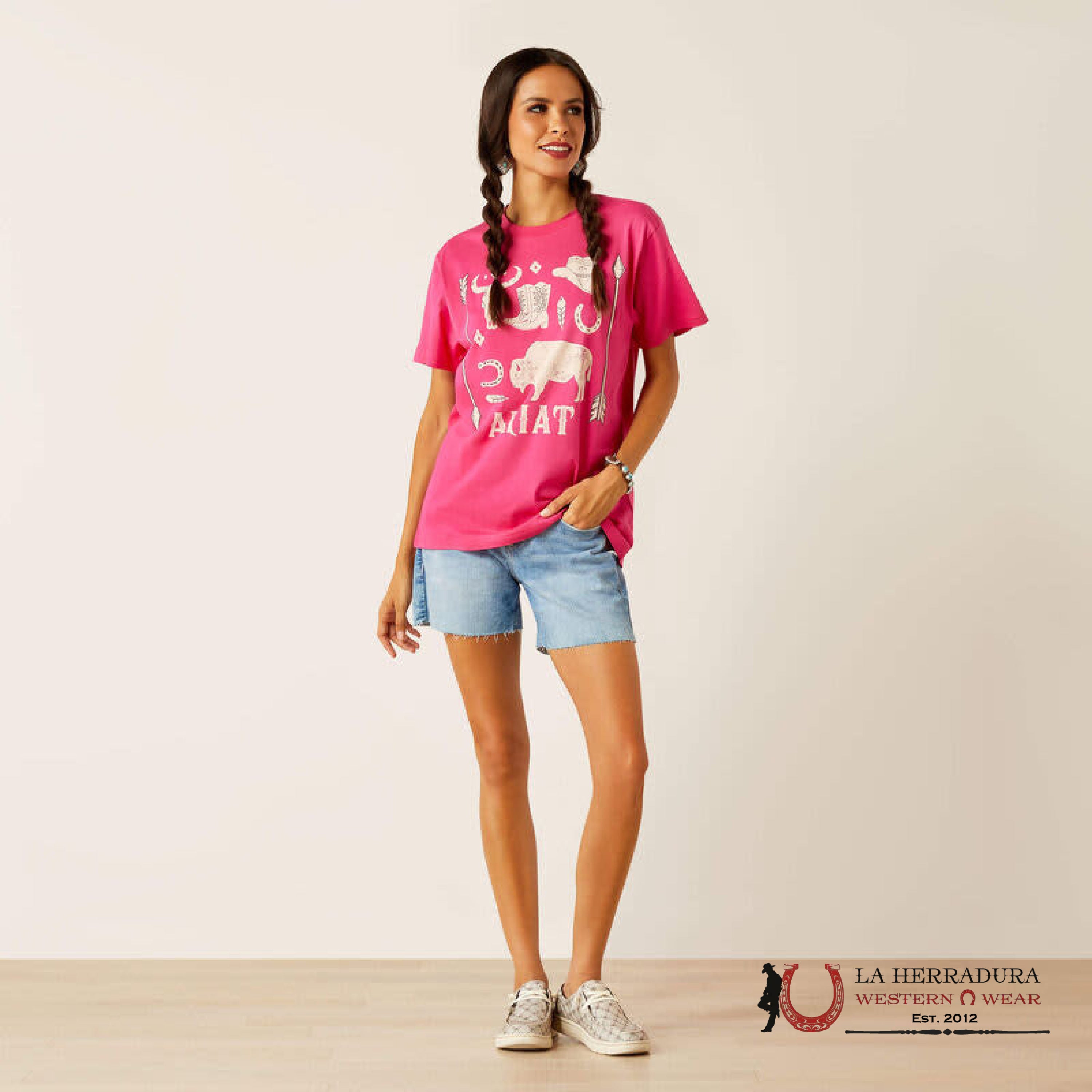 ARIAT WOMEN T- SHIRT SIERRA PINK 10051417 ROPA MUJERES