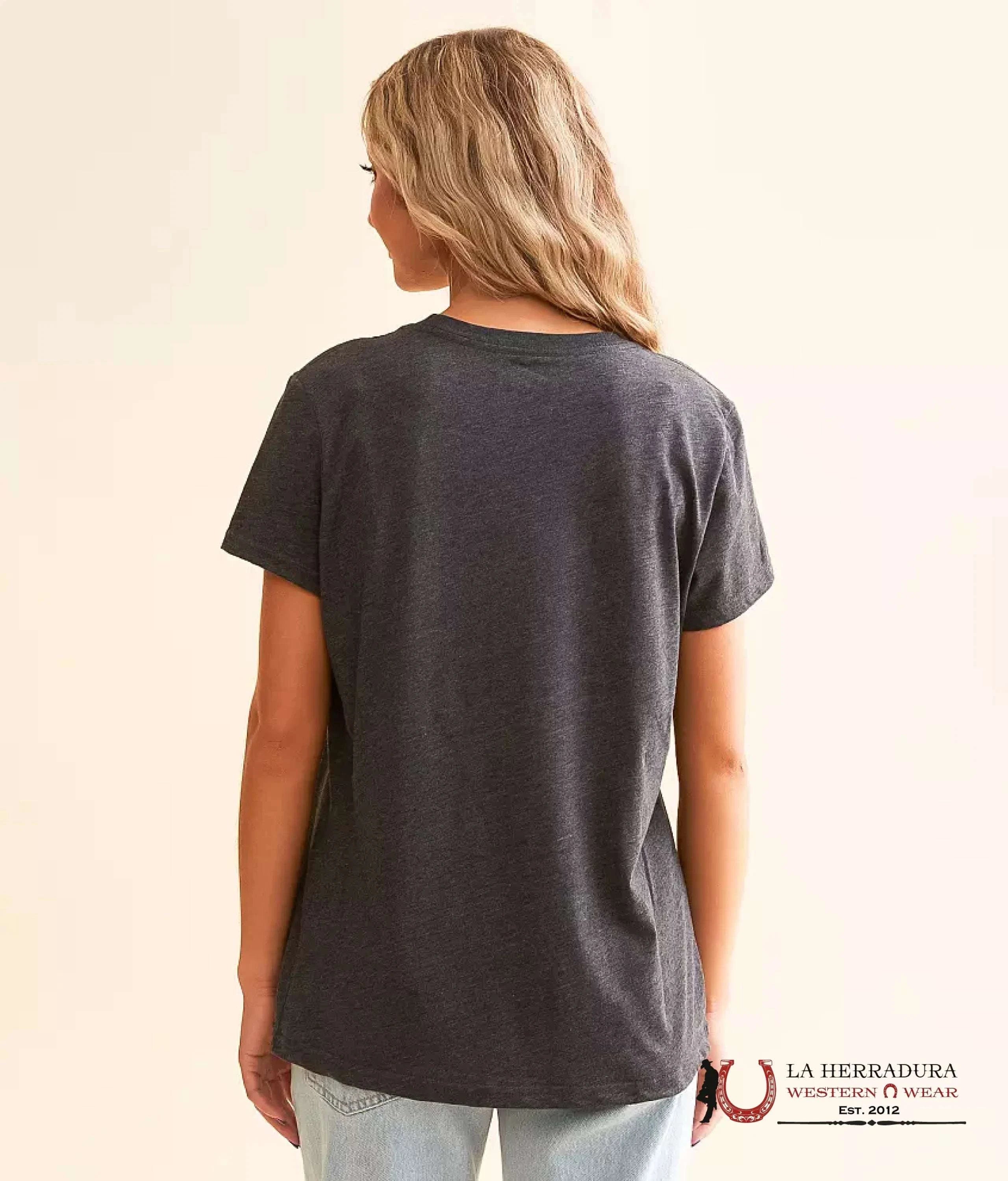 Ariat Women Southwest Classic Short Sleeve Charcoal Heather Ropa Mujeres