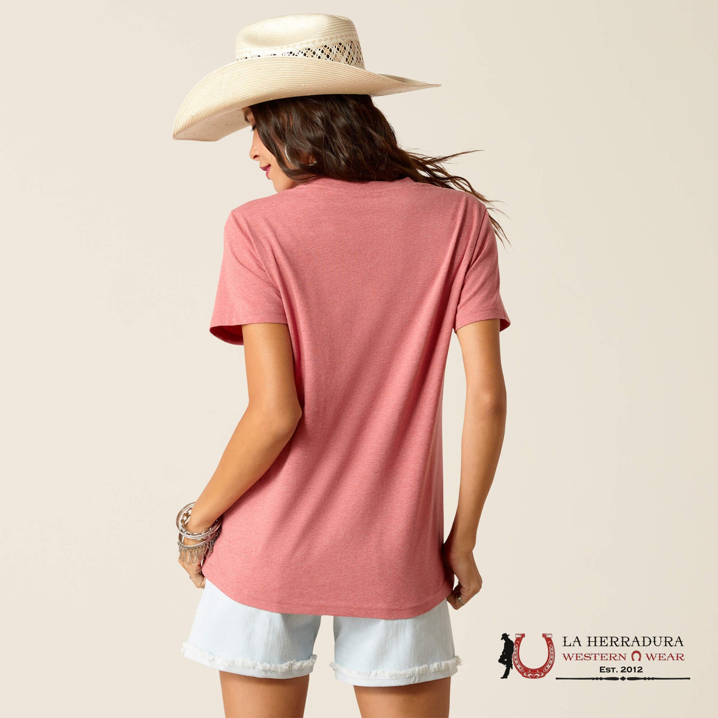 Ariat Women Souvernir Short Sleeve Garnet Heather Ropa Mujeres