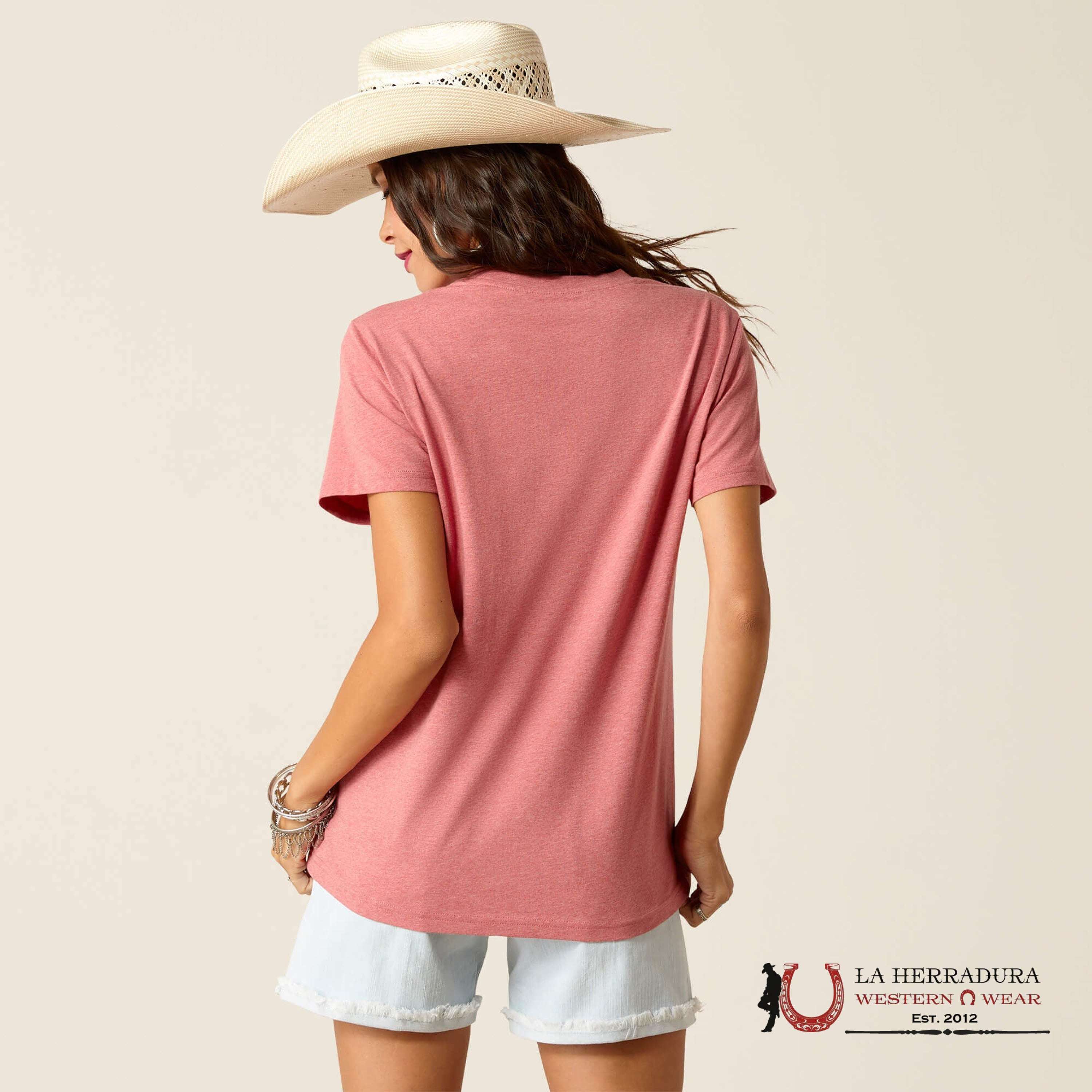 Ariat Women Souvernir Short Sleeve Garnet Heather Ropa Mujeres
