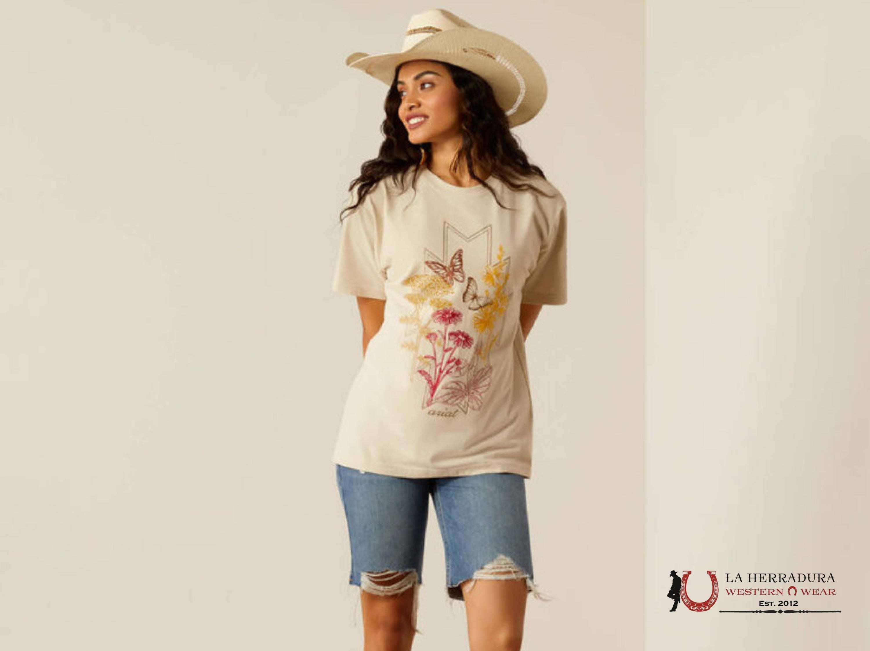 ARIAT WOMEN T-SHIRT WILD BOTANICAL ANCIENT SCROLL 10055127 ROPA MUJERES