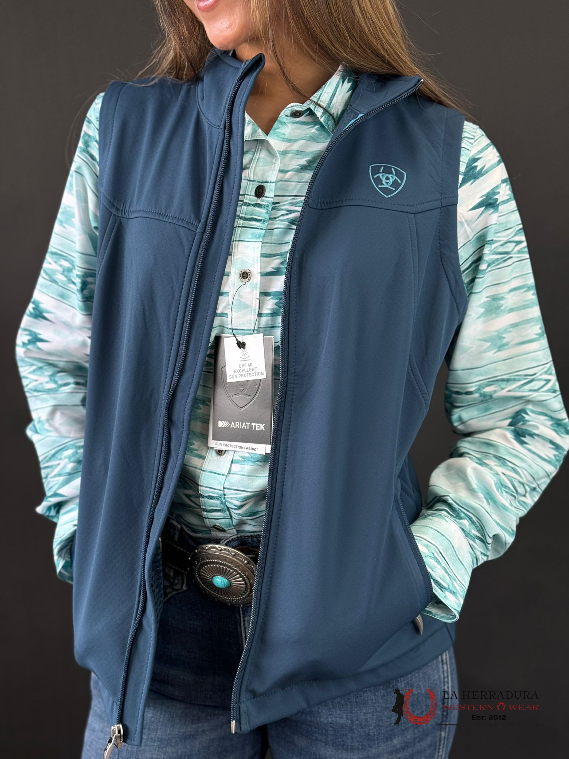 Ariat Vest Team Softshell Deep Petroleum Ropa Mujeres