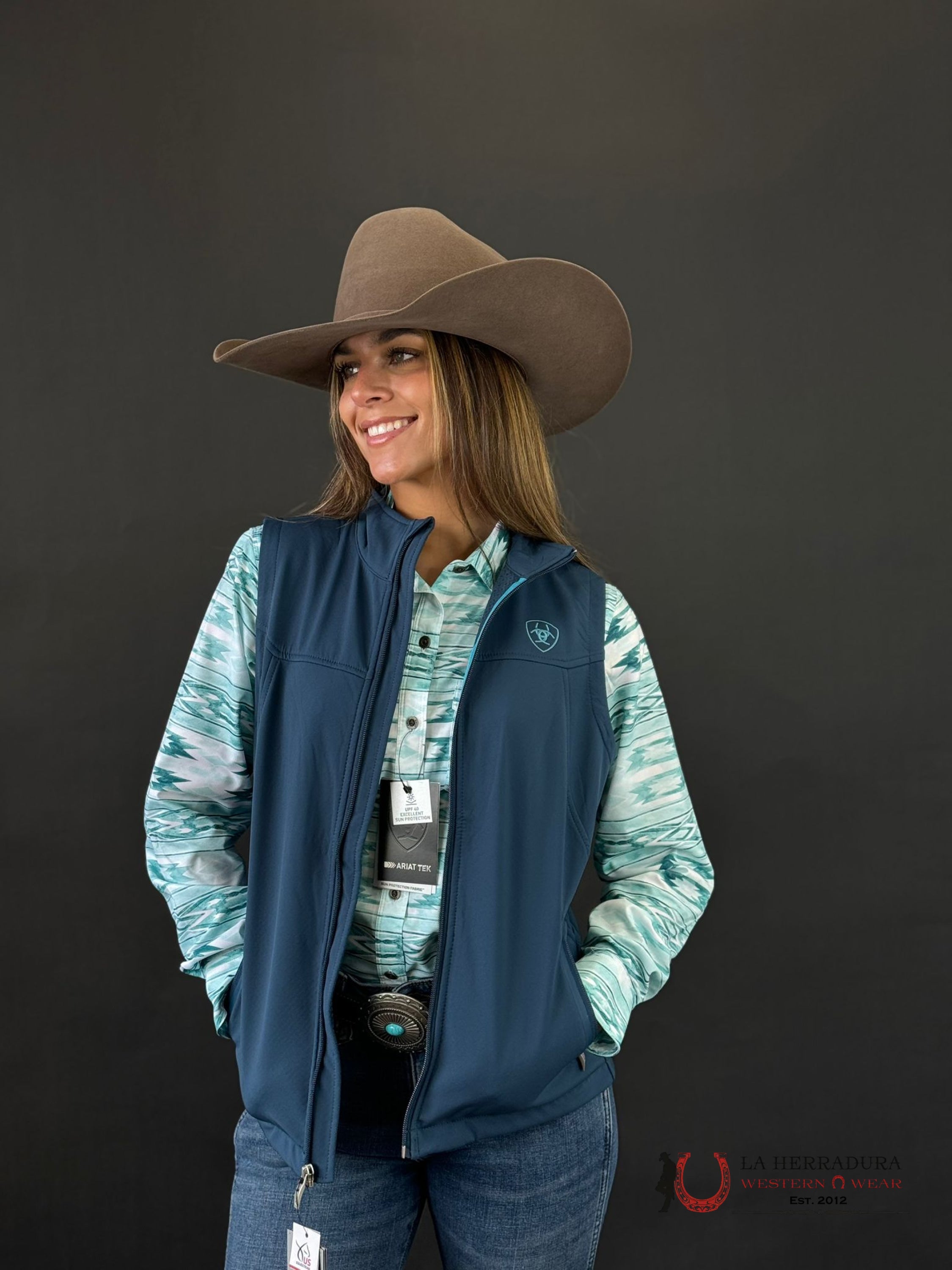 Ariat Vest Team Softshell Deep Petroleum Ropa Mujeres